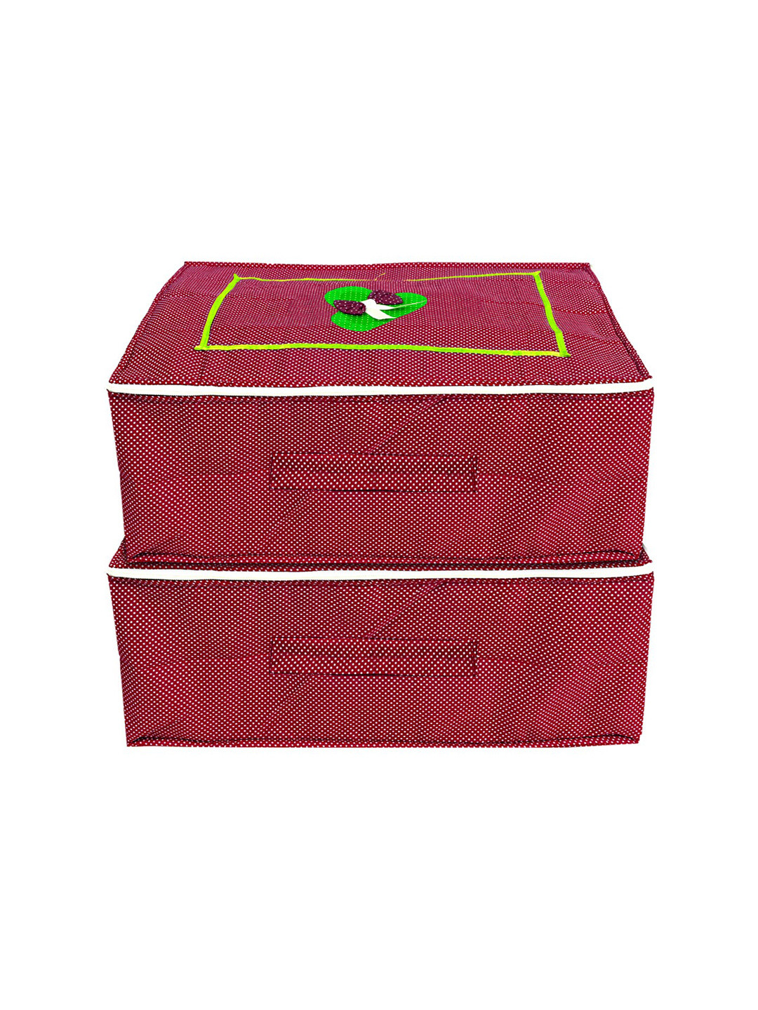 Kuber Industries Set of 2 Red Printed Saree Organisers