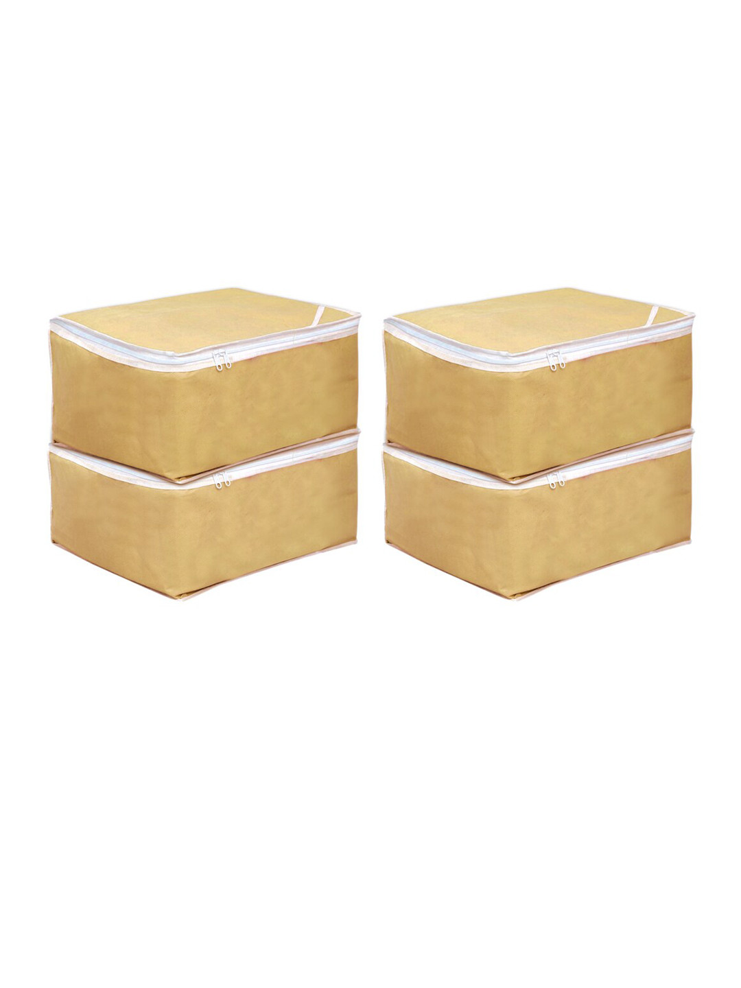 Kuber Industries Set of 4 Brown Solid Wardrobe Organisers