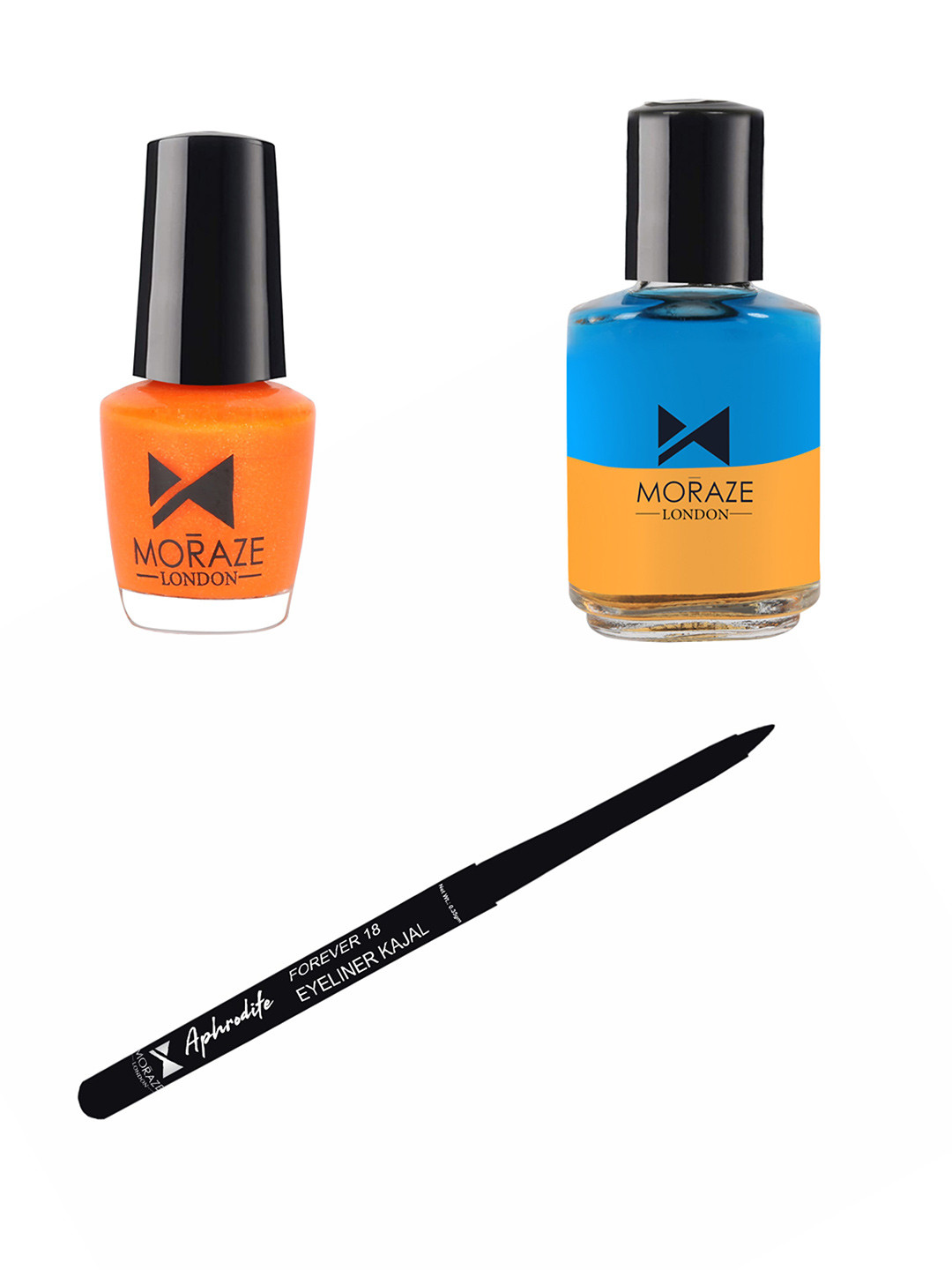 Moraze Kajal Pack with 1 Nail Polish &1 Nail Paint Remover (30 ML)
