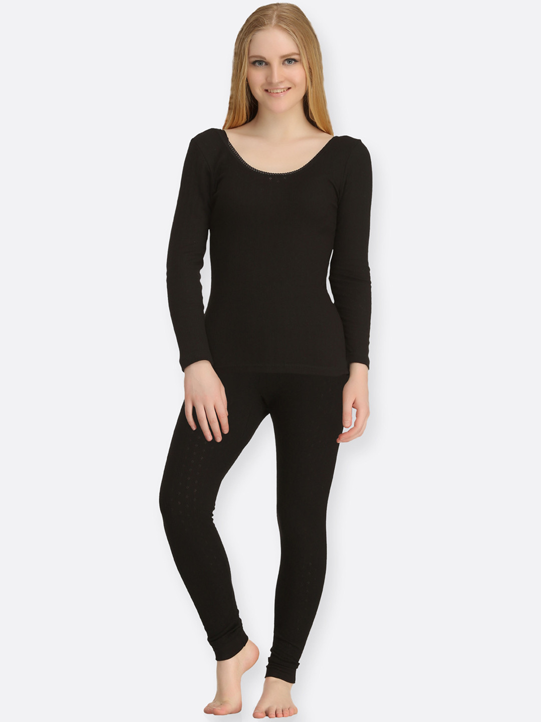 Kanvin Women Black Thermal Set - TNEW2150BK2170
