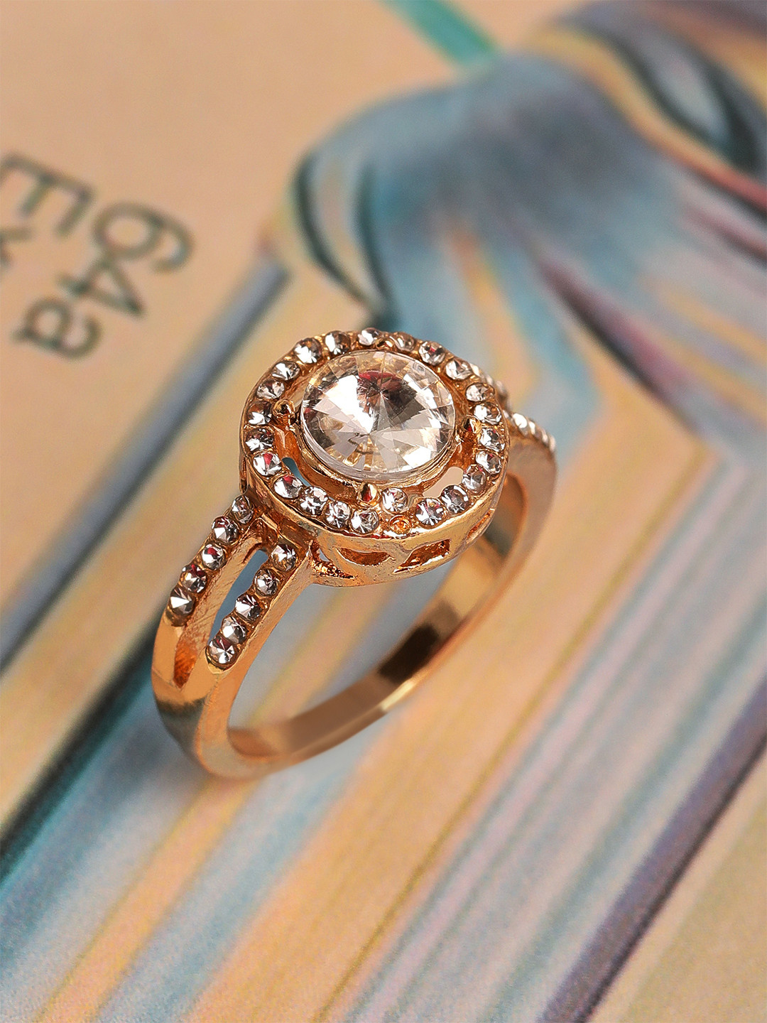TOKYO TALKIES X rubans FASHION ACCESSORIES Gold-Plated Handcrafted Zircon Finger Ring