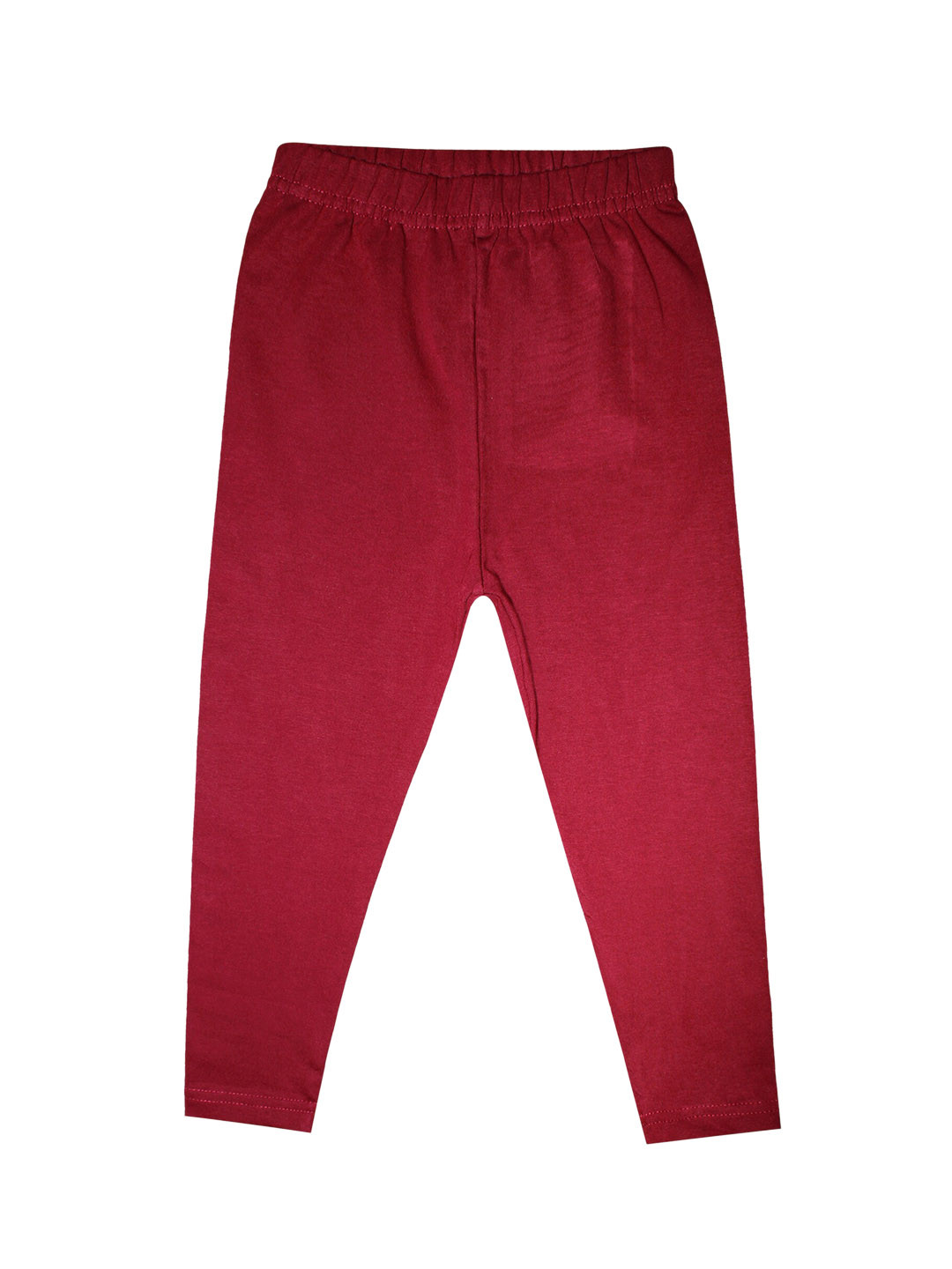 KiddoPanti Girls Maroon Solid Ankle Length Lycra Legging