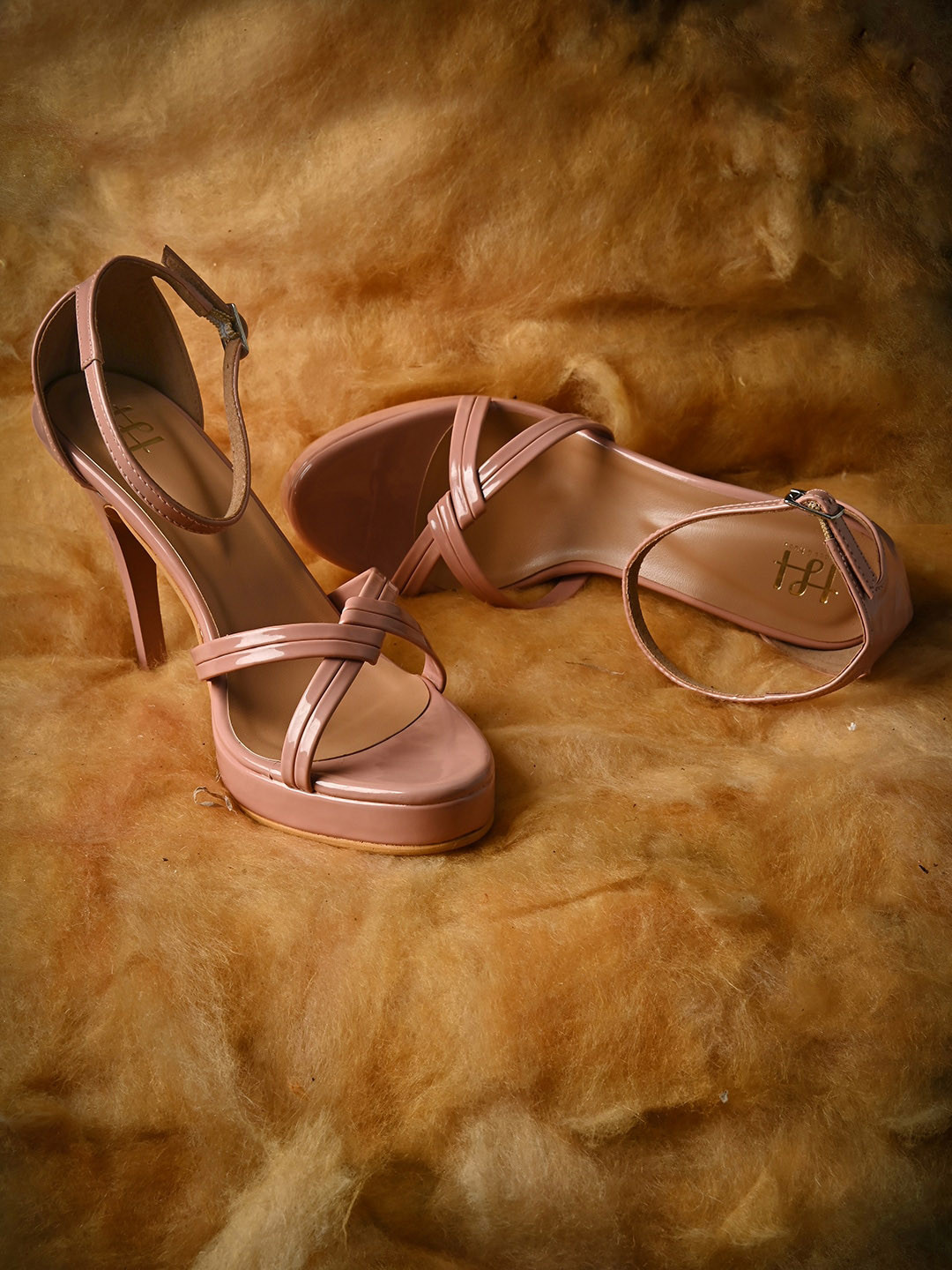 Hydes N Hues Nude-Coloured Stiletto Peep Toes