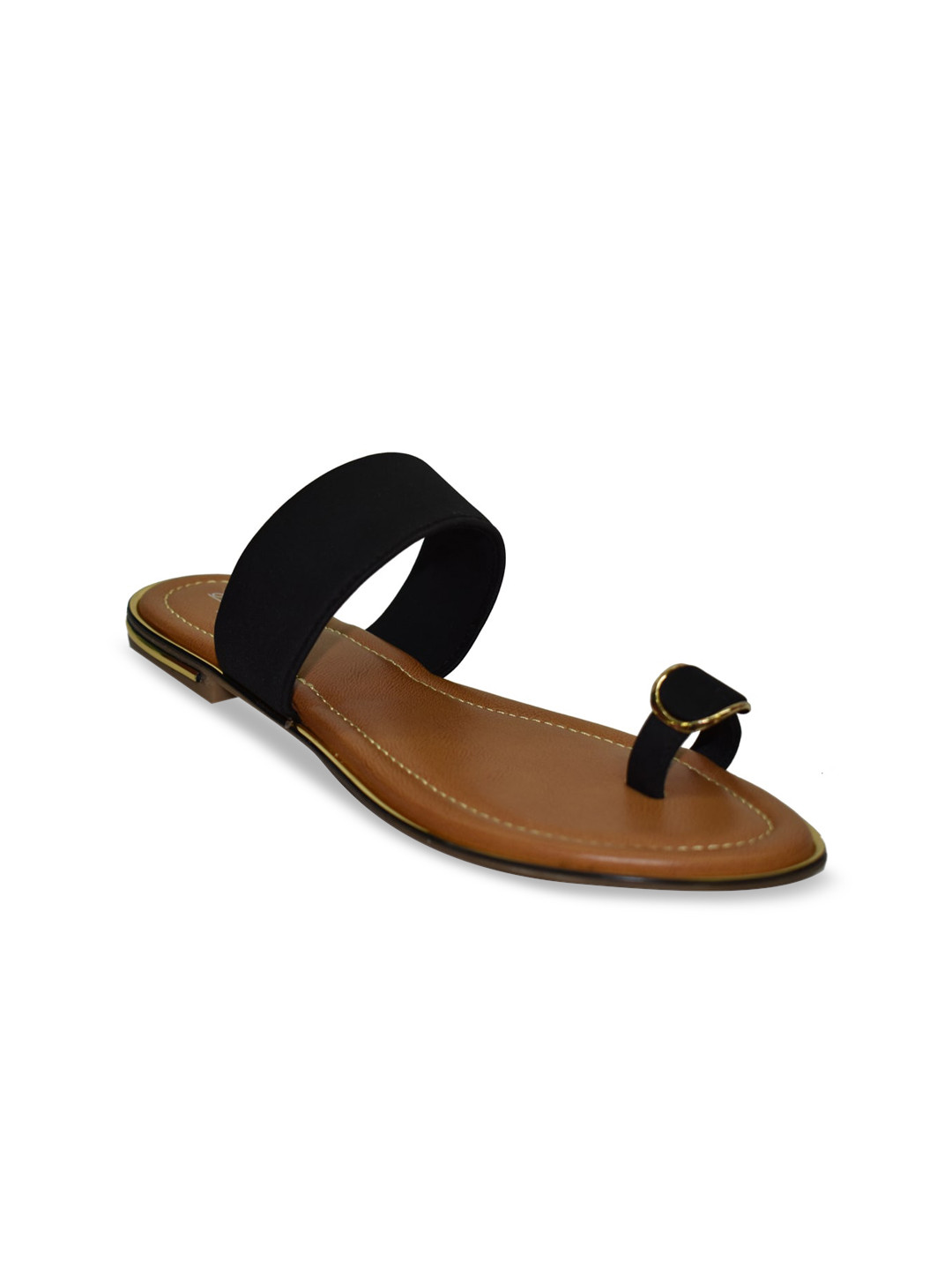Ajanta Women Black One Toe Flats