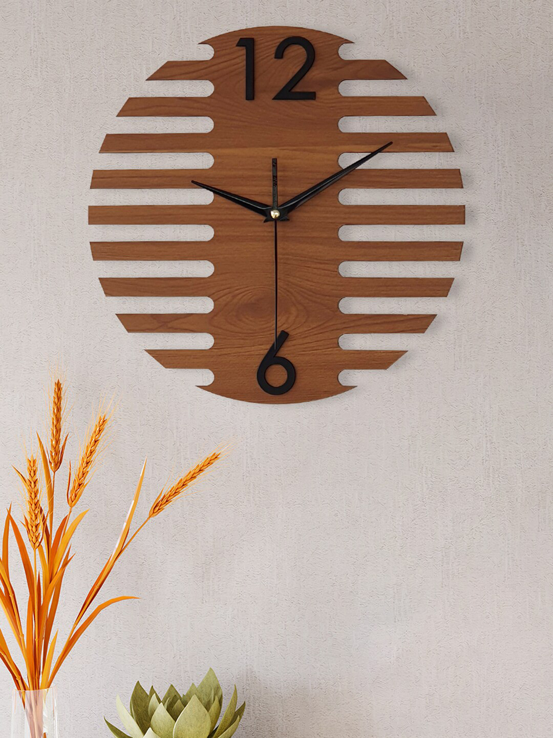 Art Street Brown & Black Contemporary Circular Jigsaw Designed Wall Clock