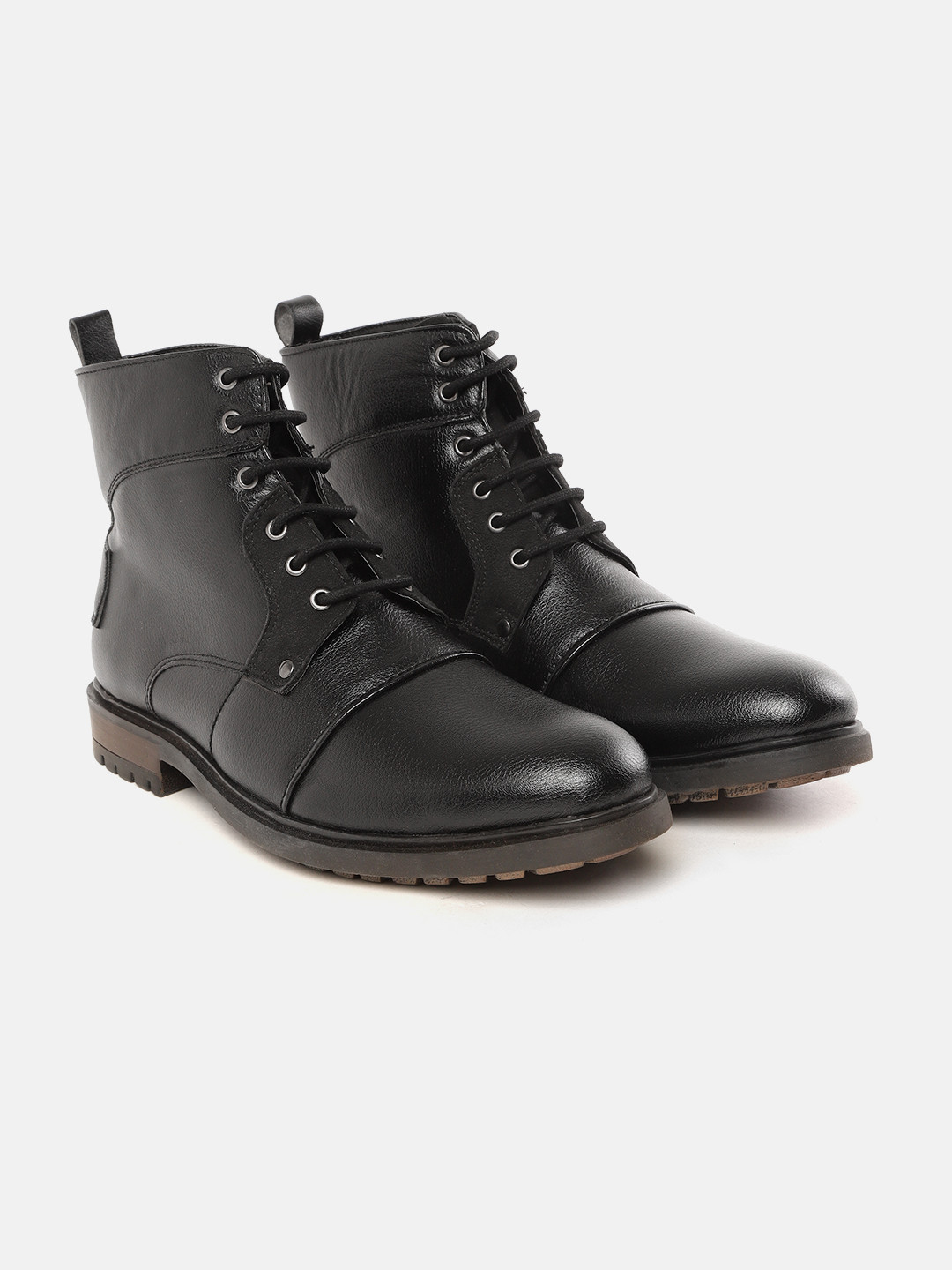 Roadster Men Black Solid Mid-Top Flat Boots