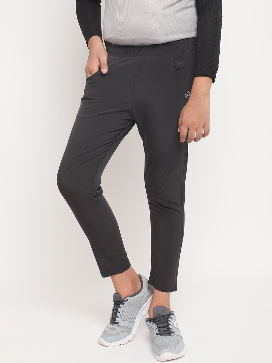CHIMPRALA Boys Grey Solid Trackpants
