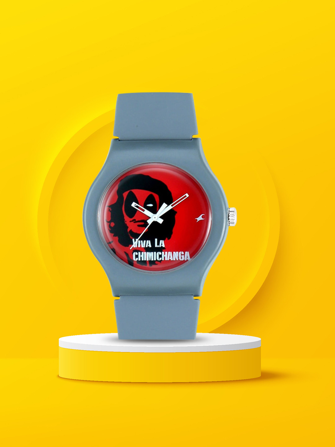 Fastrack Unisex Red & Black Dead Pool Printed Analogue Watch 9915PP77