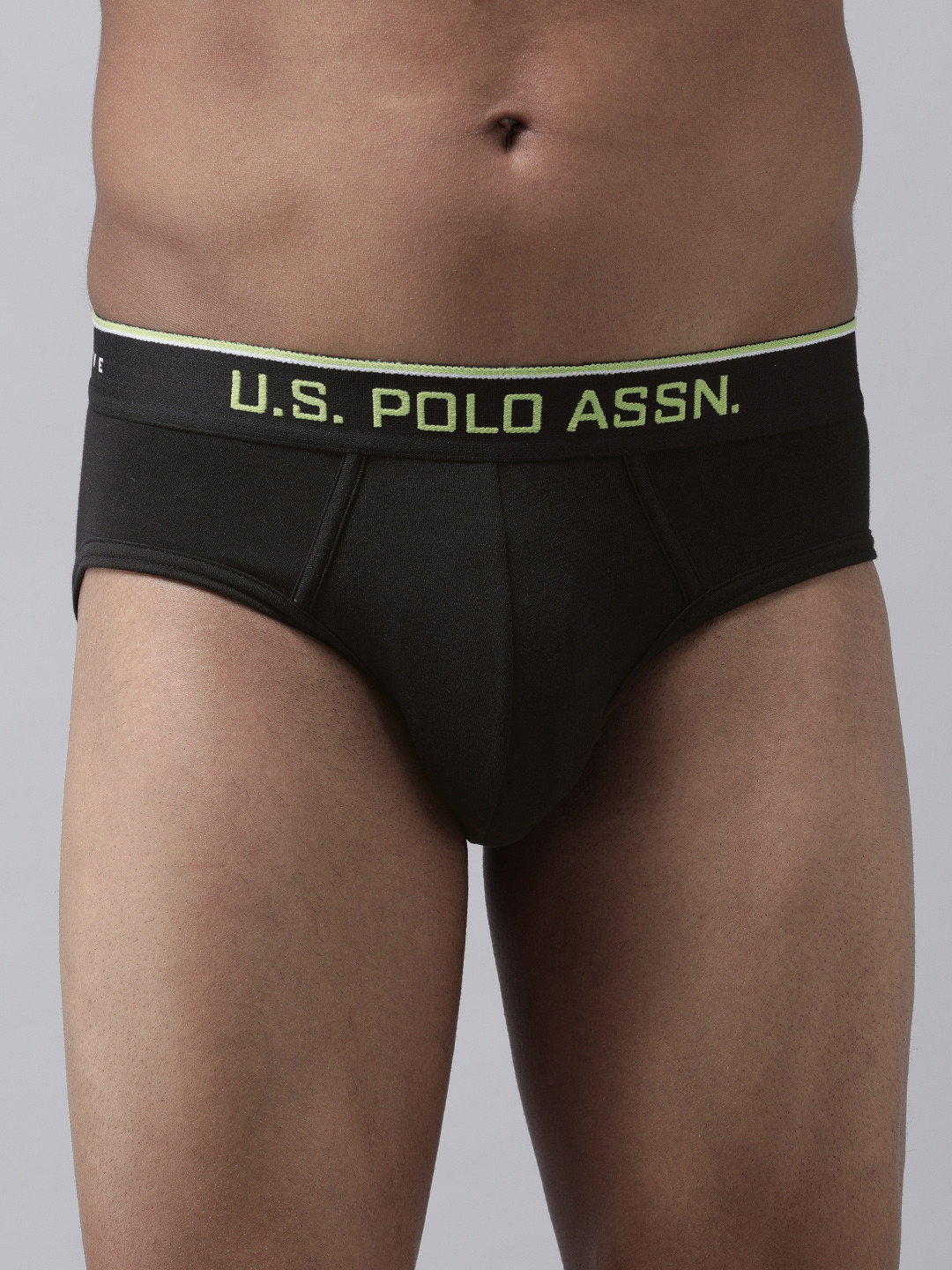 U.S. Polo Assn. Men Black Solid Coolmax Briefs I706-002-PL