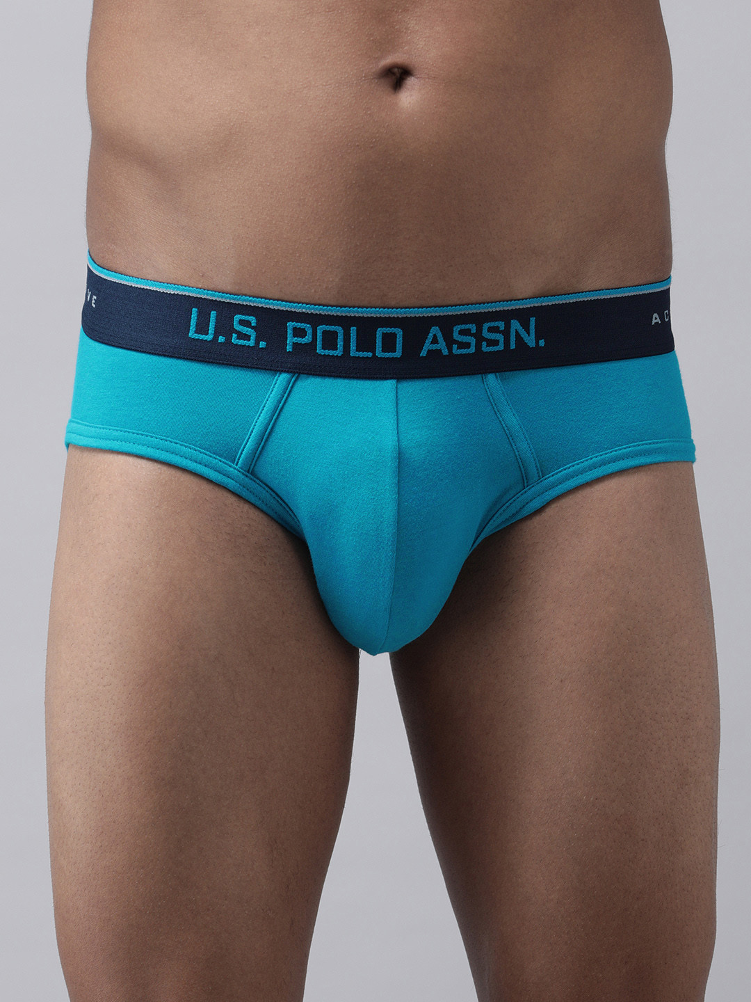 U.S. Polo Assn. Men Blue Solid Coolmax Briefs I706-B02-PL