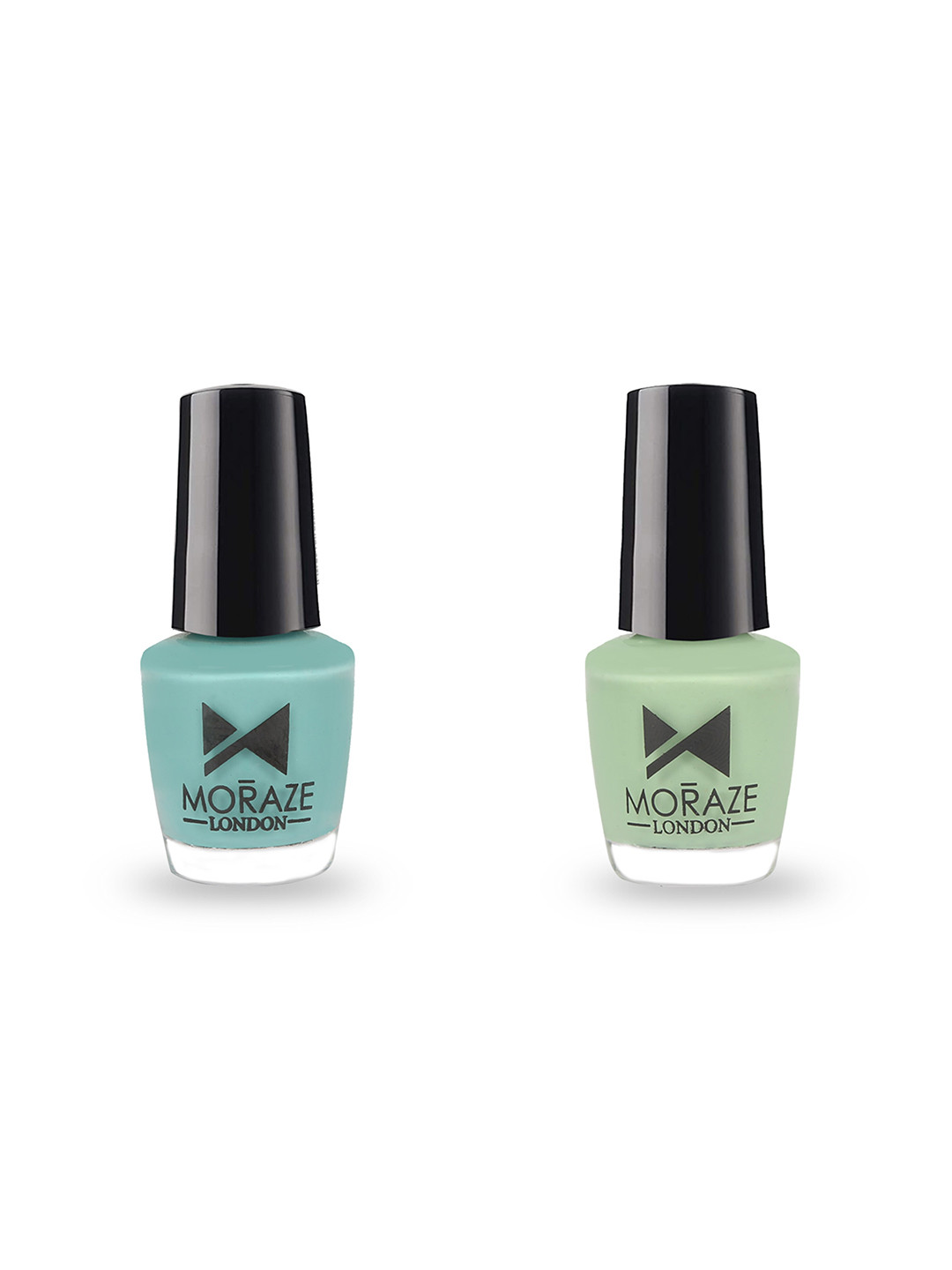 Moraze Nail Polish Pack of 2 - Aquamarine, Crystal Clear - 10 ML (5 ML Each)