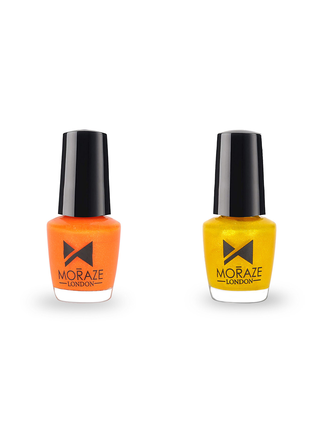 Moraze Pack of 2 Orange & Yellow Non Toxic Glossy Nail Polish - 10 ml