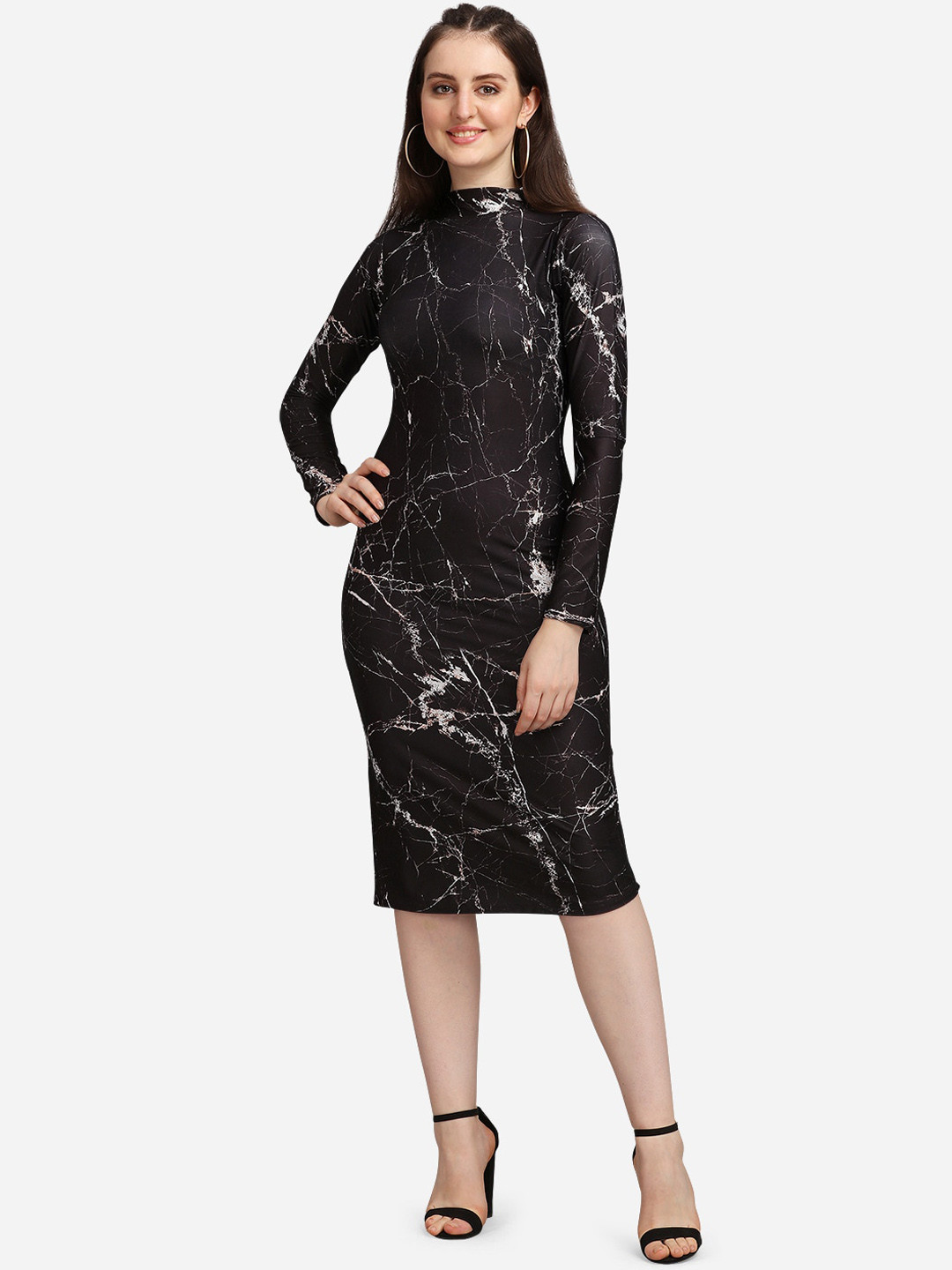 PURVAJA Women Black Solid Bodycon Dress