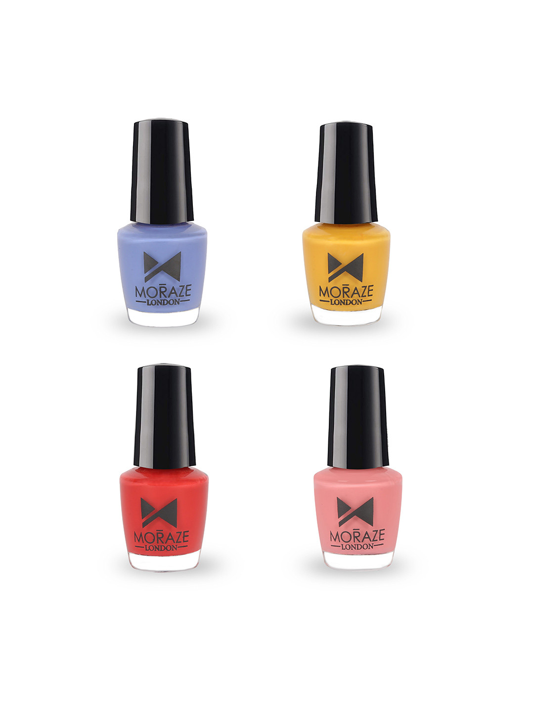 Moraze Red & Blue Set of 4 Long Lasting & Glossy Nail Polish