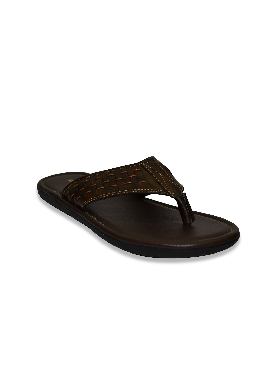 Ajanta Men Brown Woven Designed Comfort Sandals