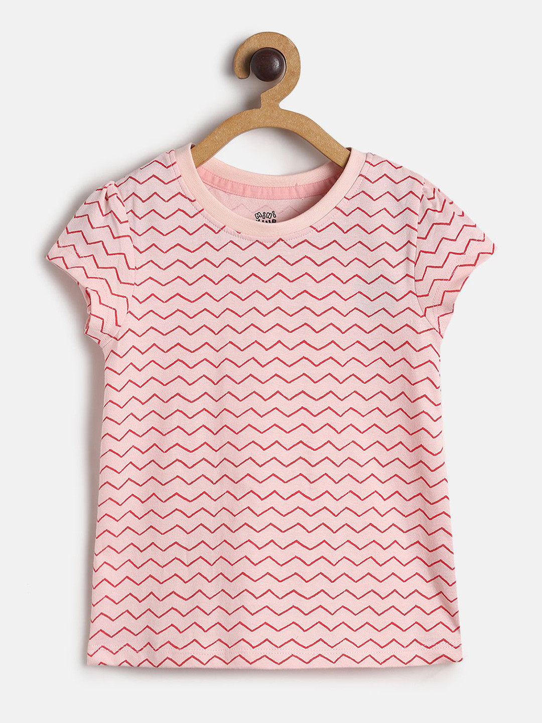 MINI KLUB Pink Geometric Regular Top
