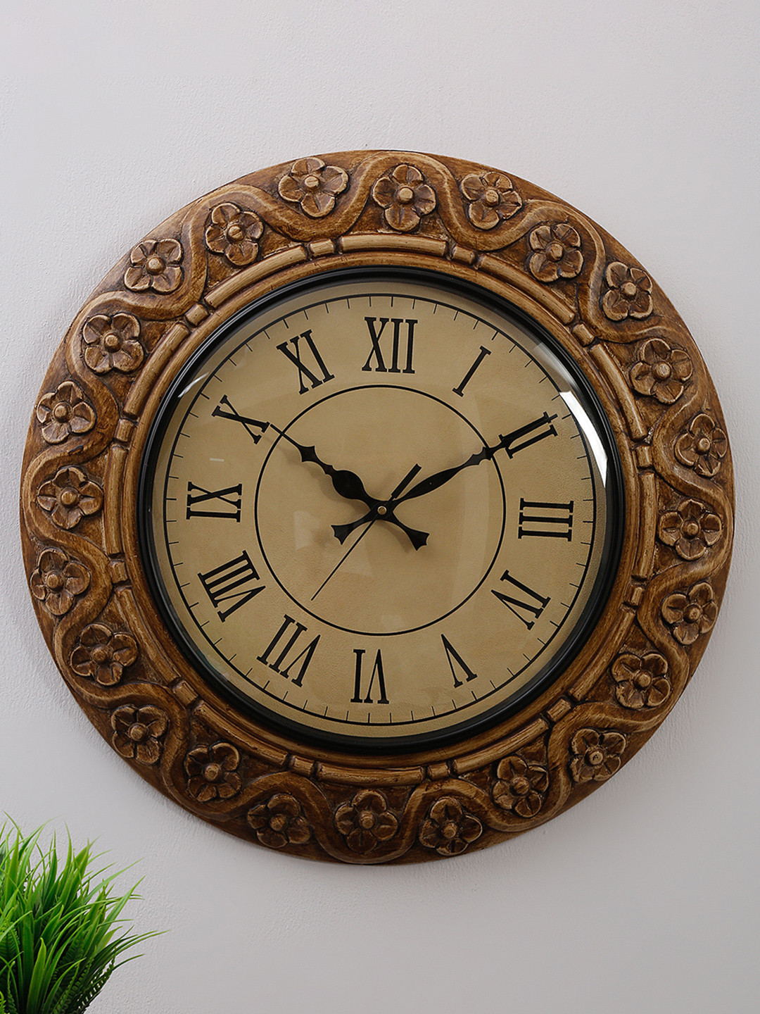 Fabindia Brown & Black Traditional Wall Clock