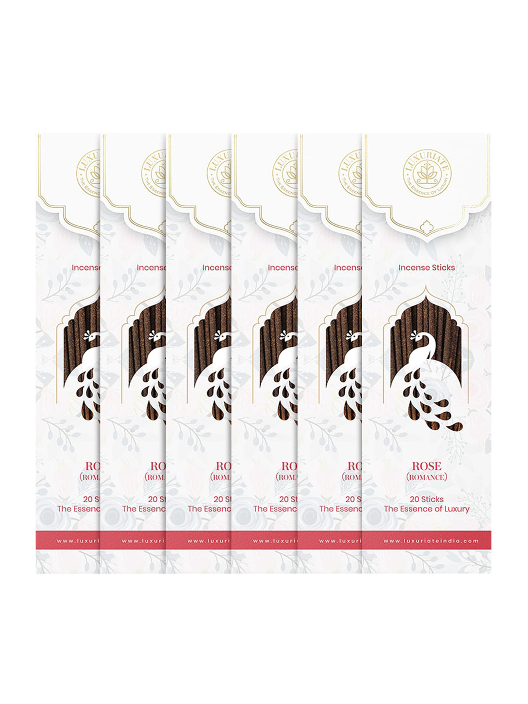 LUXURIATE 120 Pieces White & Pink Rose Ayurvedic Organic Natural & Non-Toxic Incense Sticks