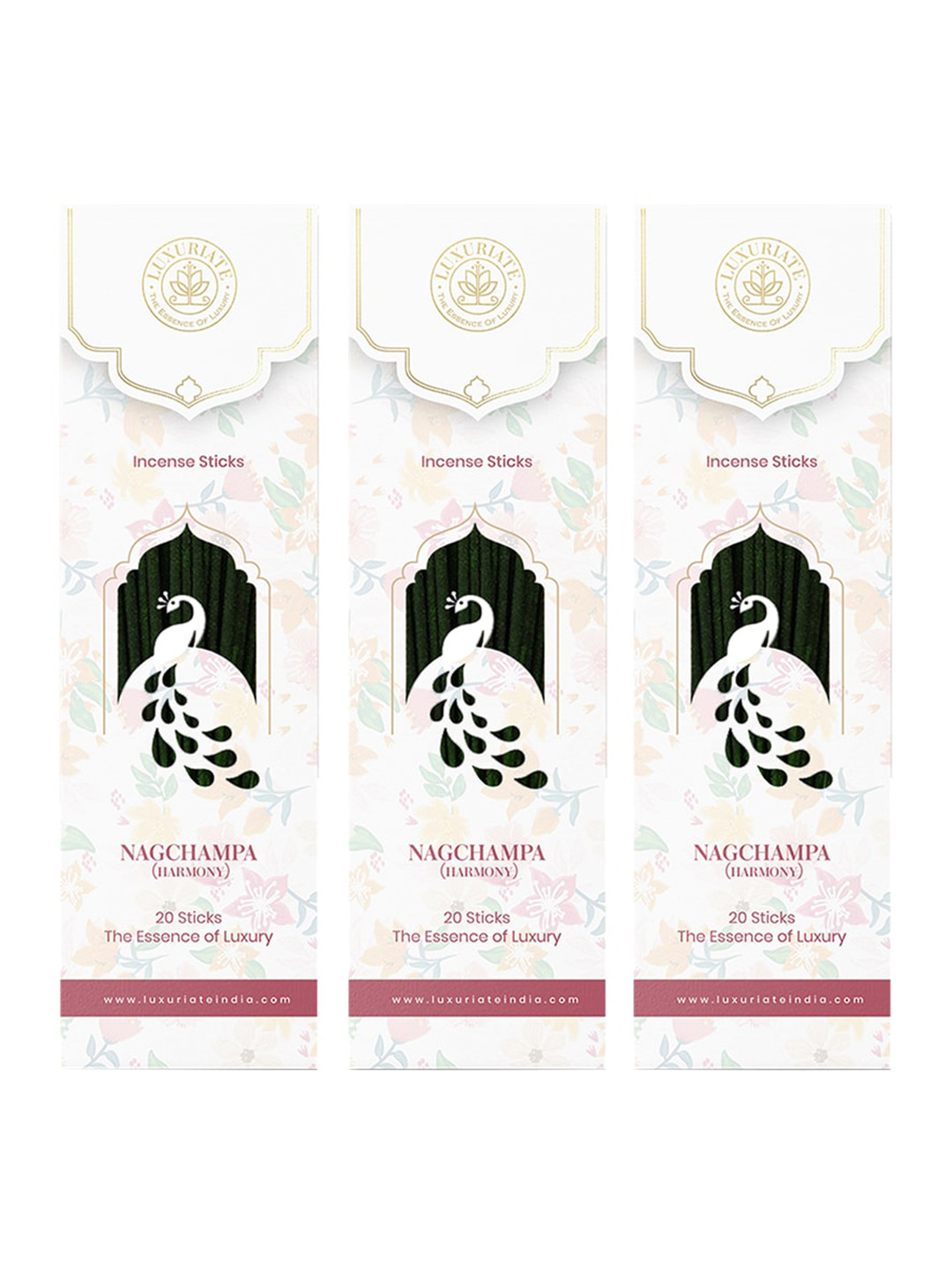 LUXURIATE Set Of 3 Black & White Naag Champa Incense Natural & Organic Agarbatti Sticks