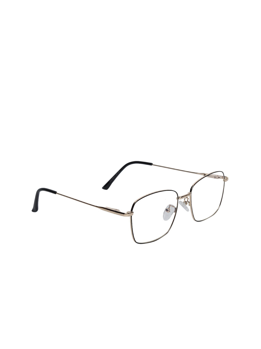 Peter Jones Eyewear Unisex Black & Gold-Toned Full Rim Square Blue Light Blocking Glasses