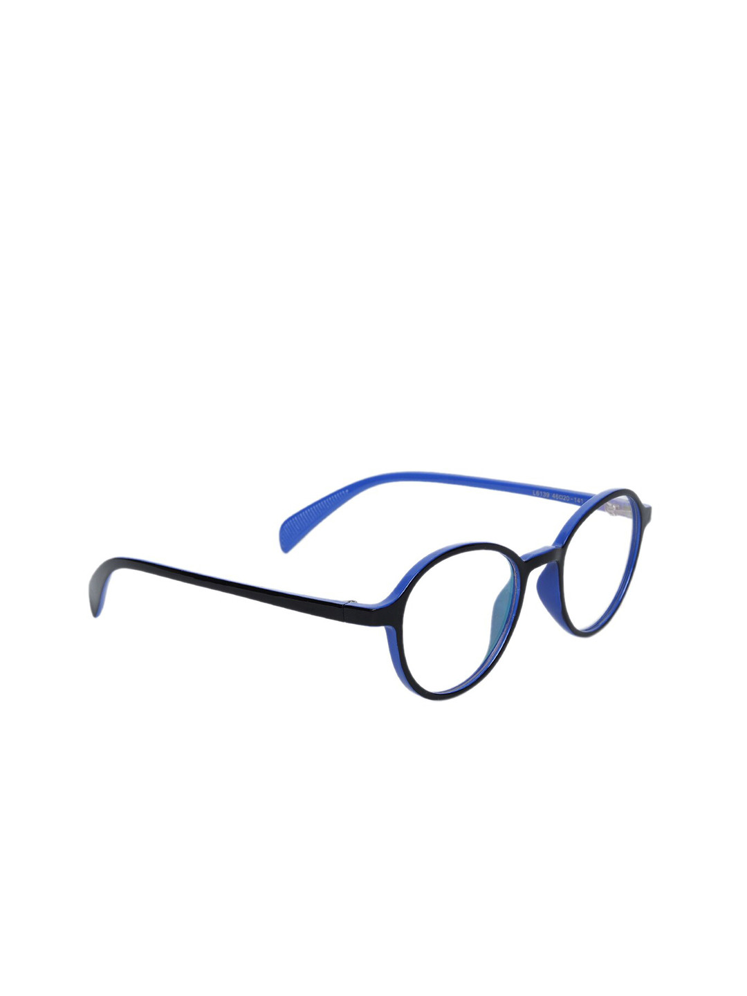 Peter Jones Eyewear Unisex Black & Blue Full Rim Round Anti Glare Computer Glasses