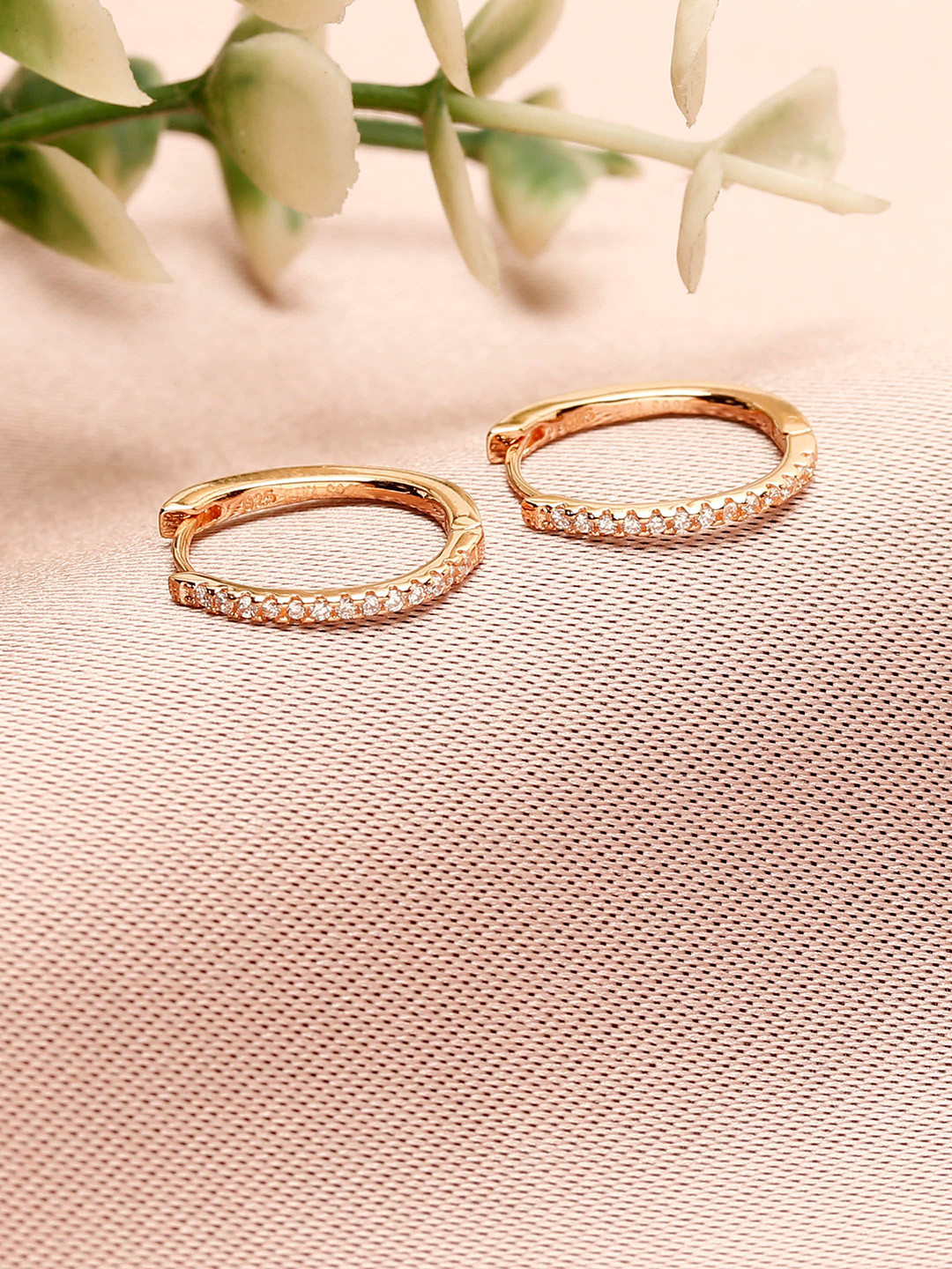 GIVA 925 Sterling Silver Rose Gold Plated Shining Hoop Earrings