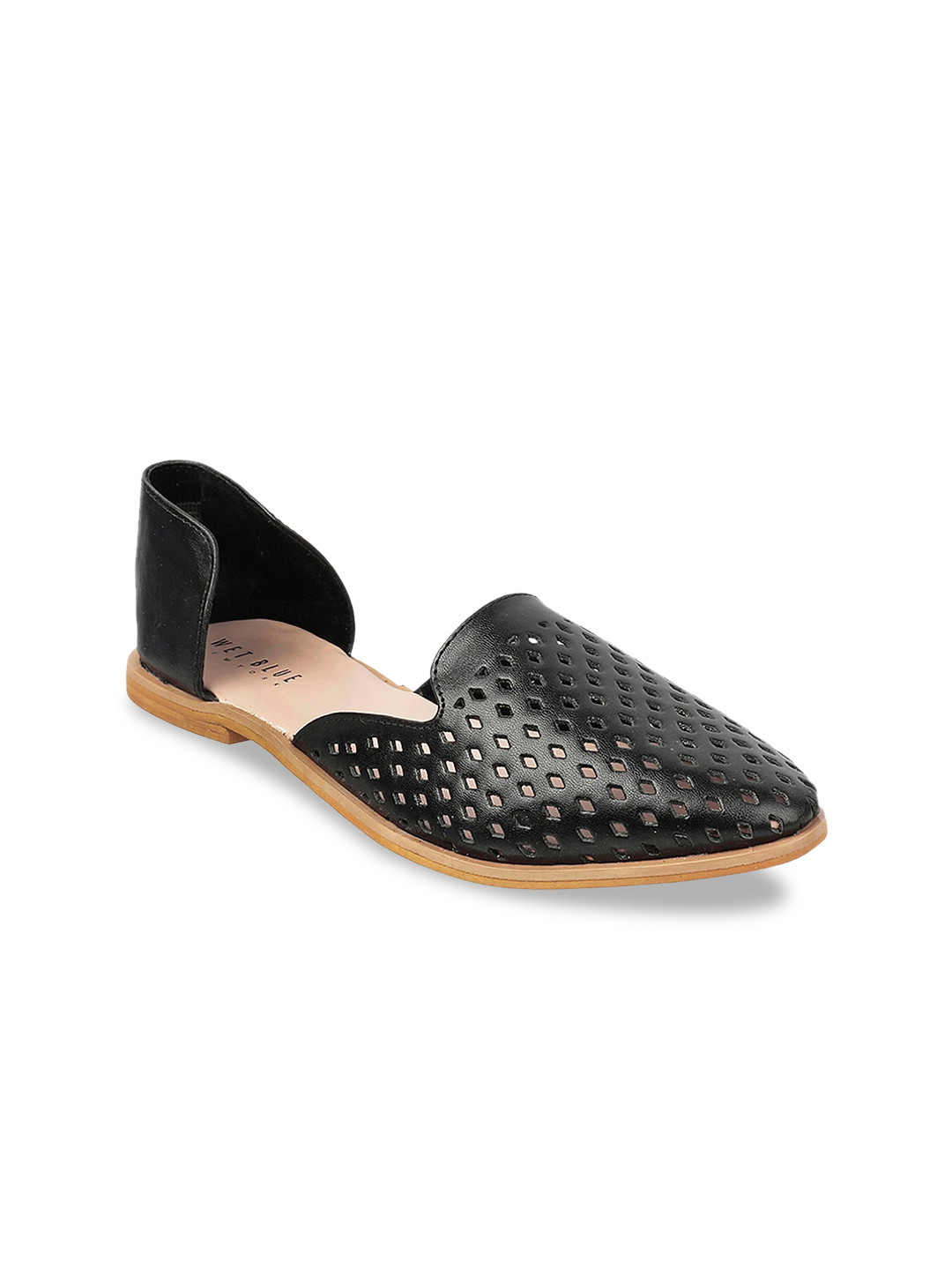 Wet Blue Women Black Textured Loafers