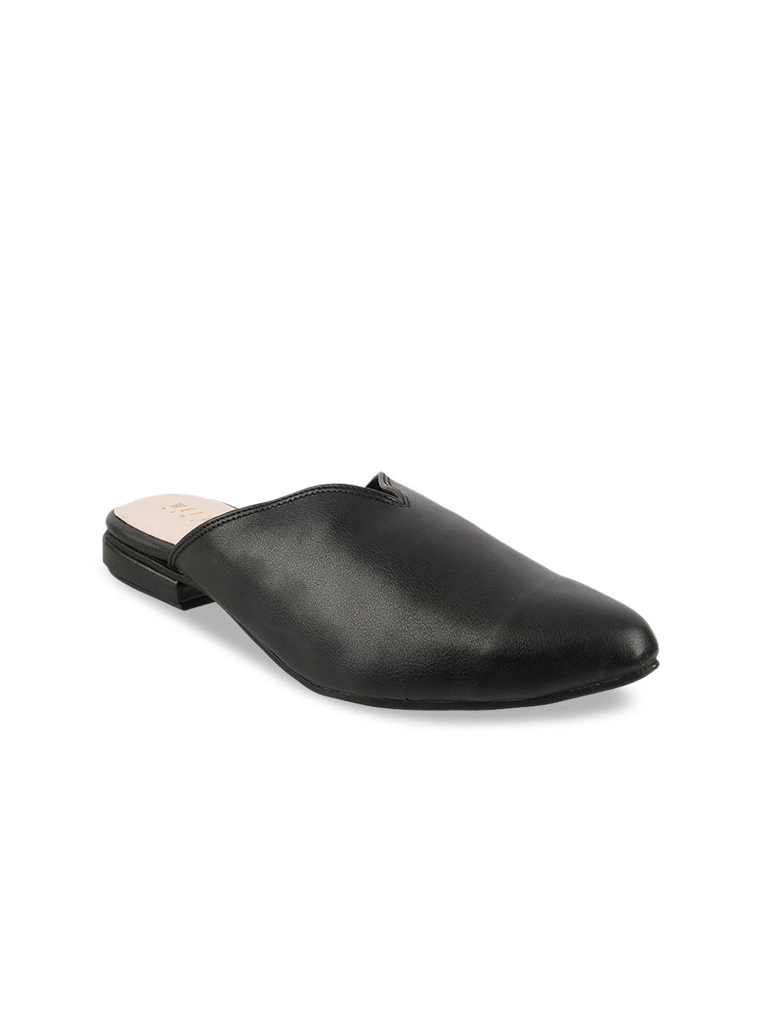 Wet Blue Women Black Mules Flats