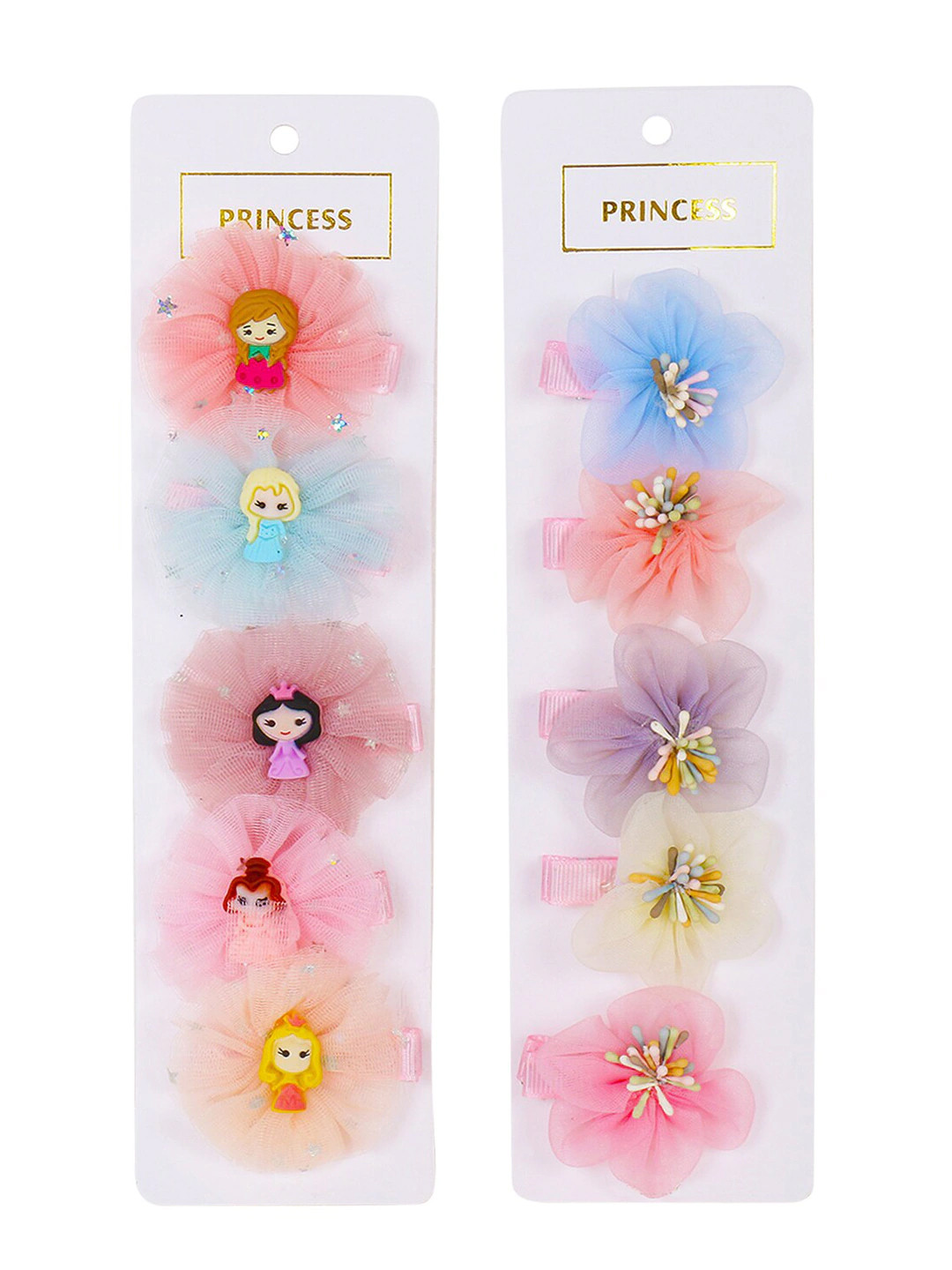 Yellow Chimes Set of 10 Girls Blue & Pink Alligator Hair Clip