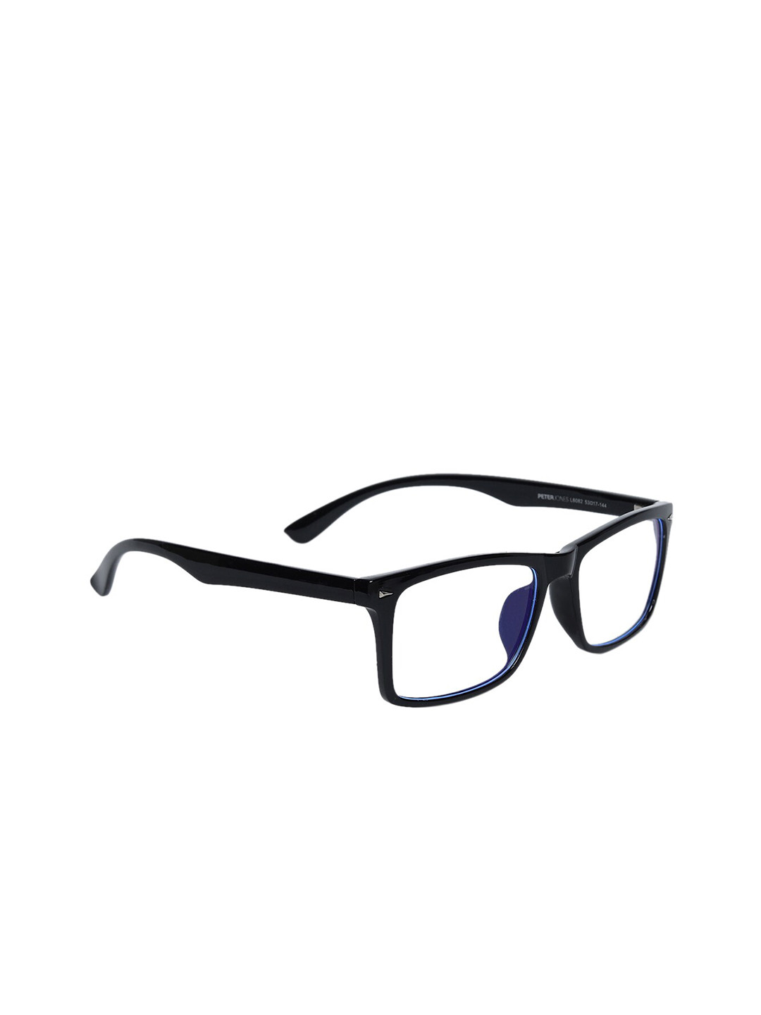 Peter Jones Eyewear Unisex Black Full Rim Rectangle Blue Light Blocking Computer Glasses