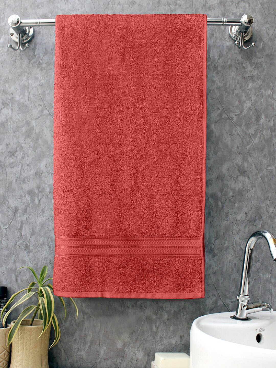 Home Fresh Coral Solid Pure Cotton 400 GSM Bath Towel