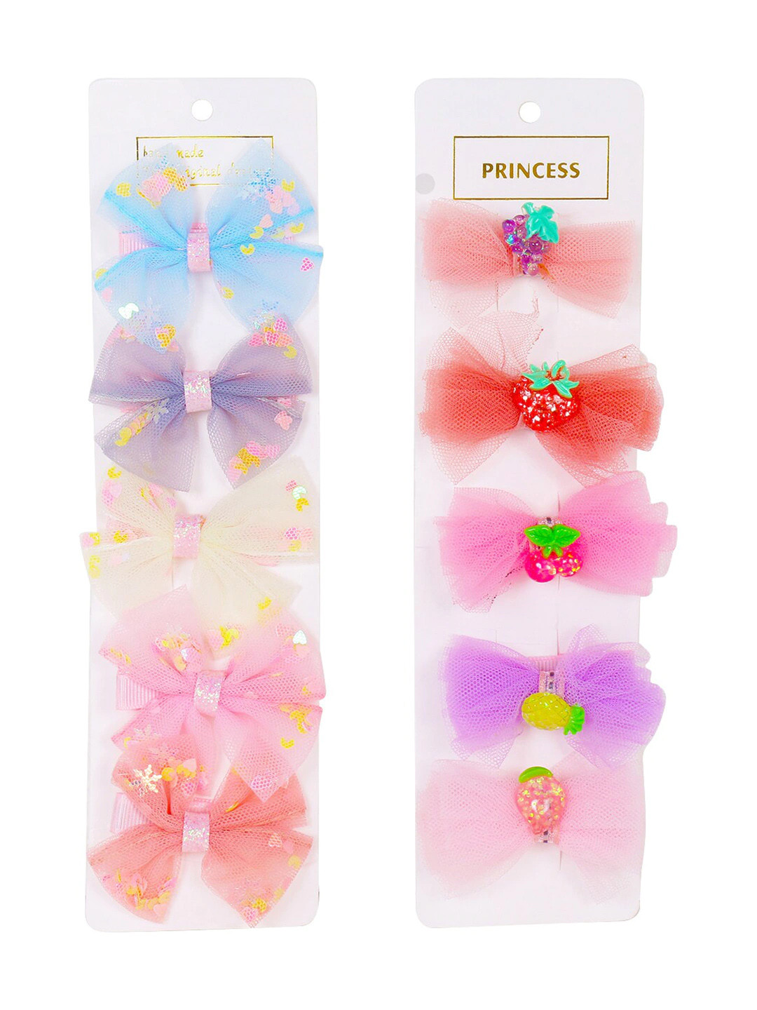 Yellow Chimes Girls Pack Of 10 Multicoloured BowAlligator Hair Clip