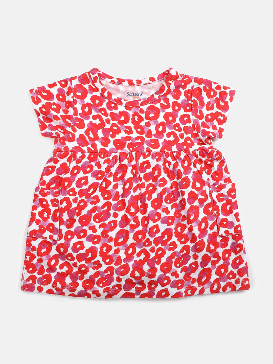Softsens Red & White Animal Dress