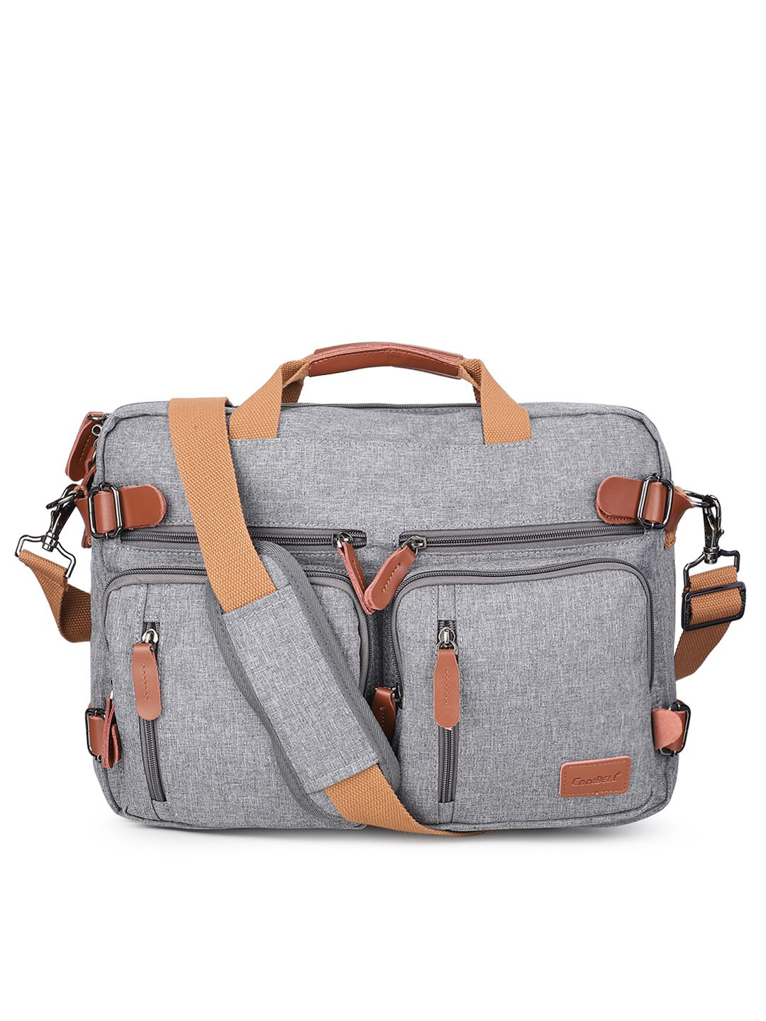 CoolBELL Adult Grey & Mustard Convertible Laptop Briefcase Bag