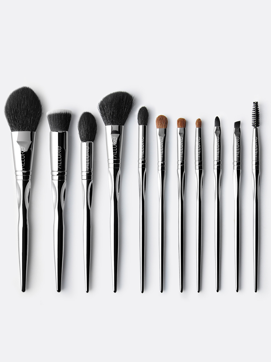 ALLURE Silver Set of 11 Makeup Brush