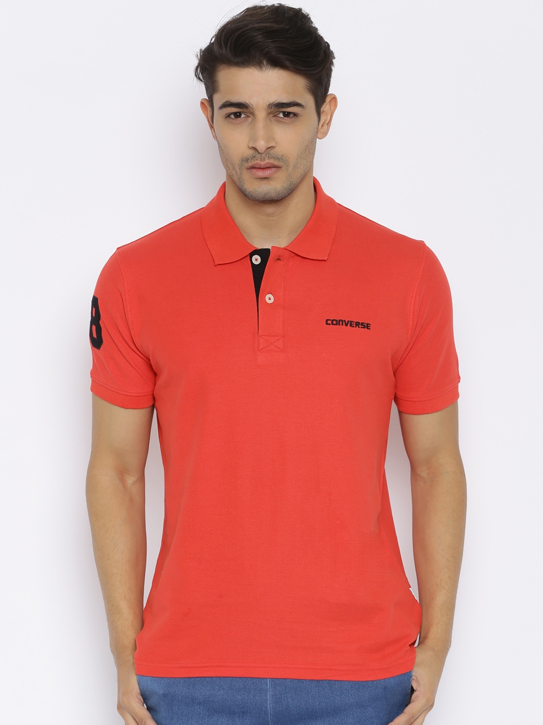 Buy Converse Men Red Solid Polo T shirt Tshirts for Men 1549533 Myntra