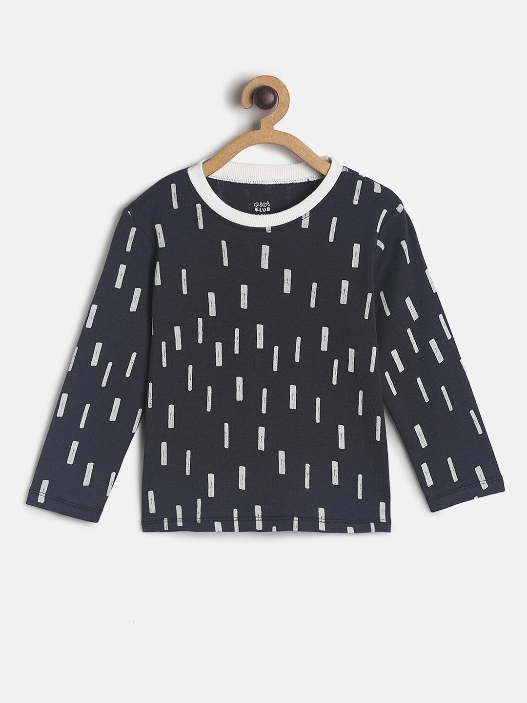 MINI KLUB Boys Black Printed Pure Cotton T-shirt