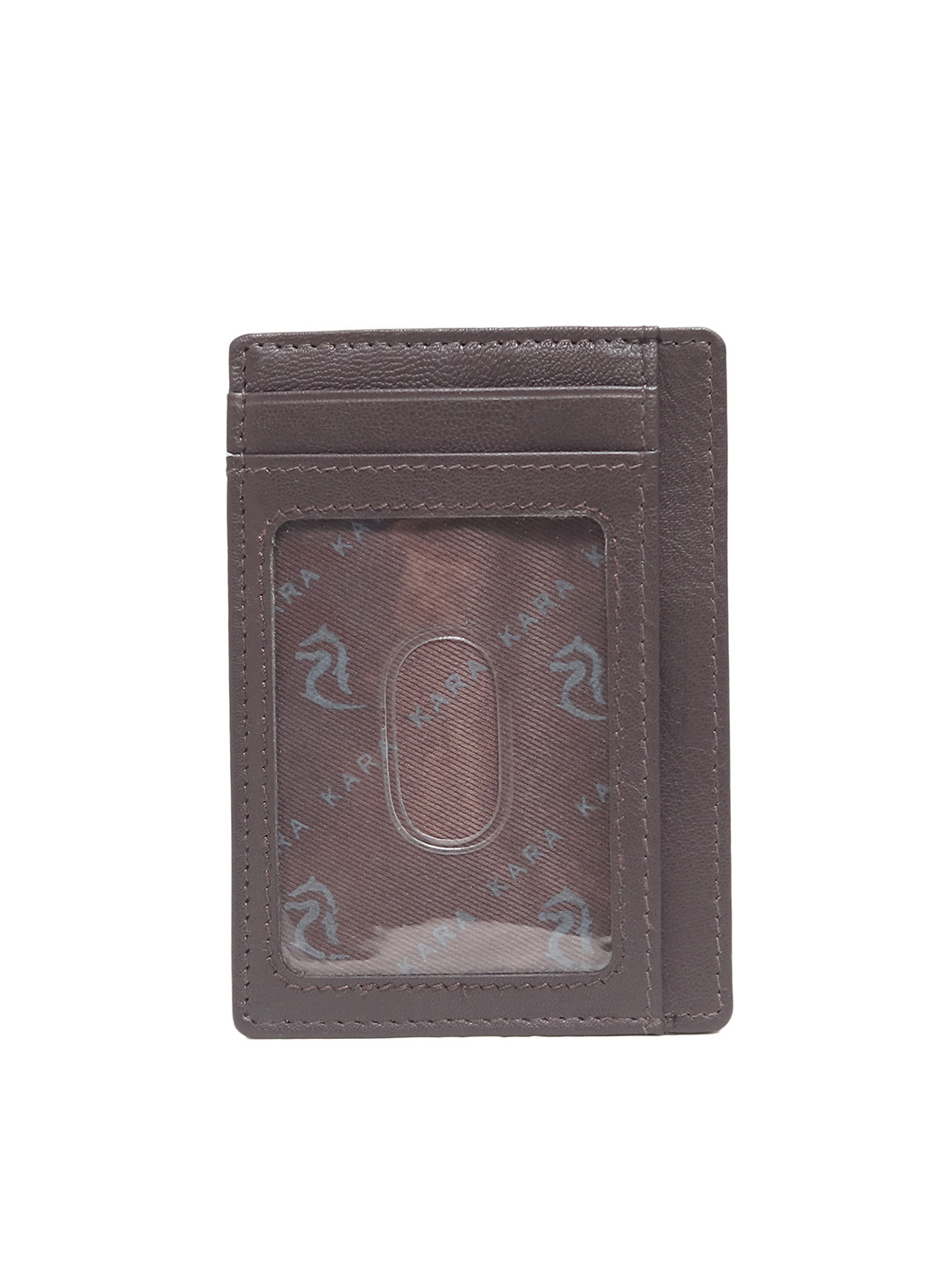 Kara Men Brown Solid Identity Card Holder