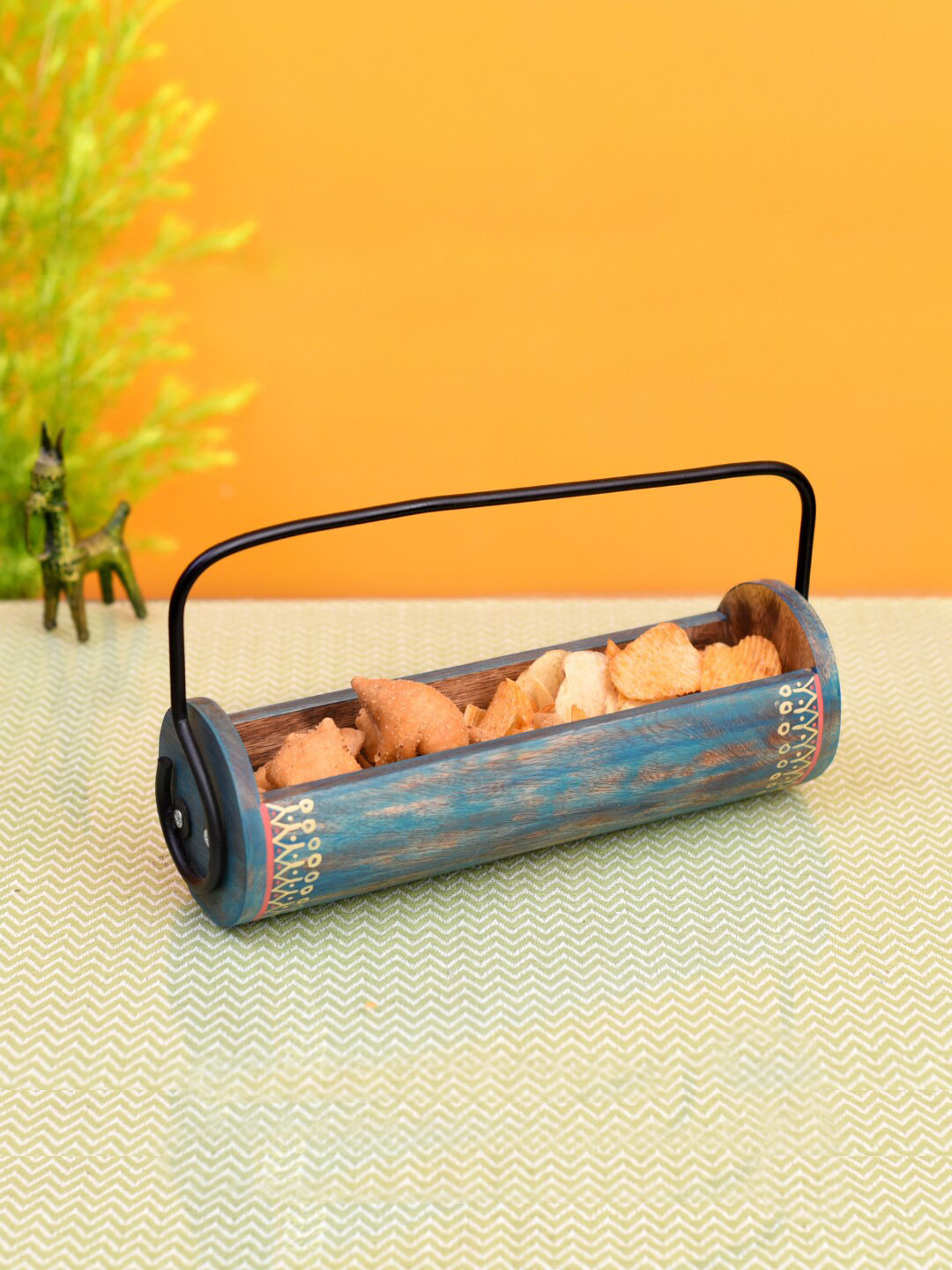 AAKRITI ART CREATIONS Cocktail Snacks Server With Handle