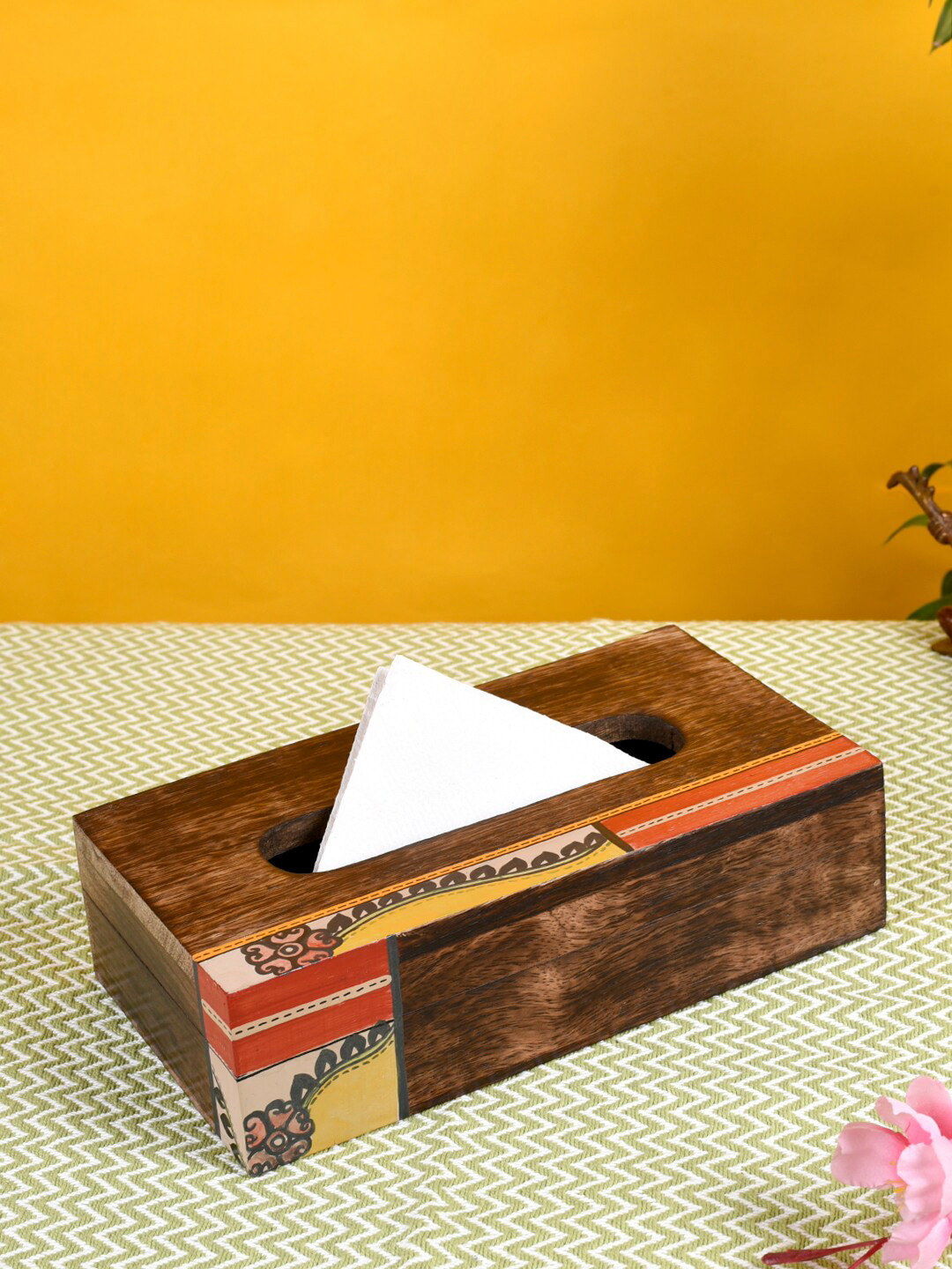AAKRITI ART CREATIONS Handcrafted Wooden Tissue Box