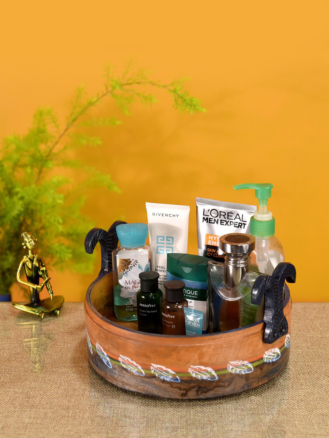 AAKRITI ART CREATIONS Brown Round Shaped Multi-Purpose Stand