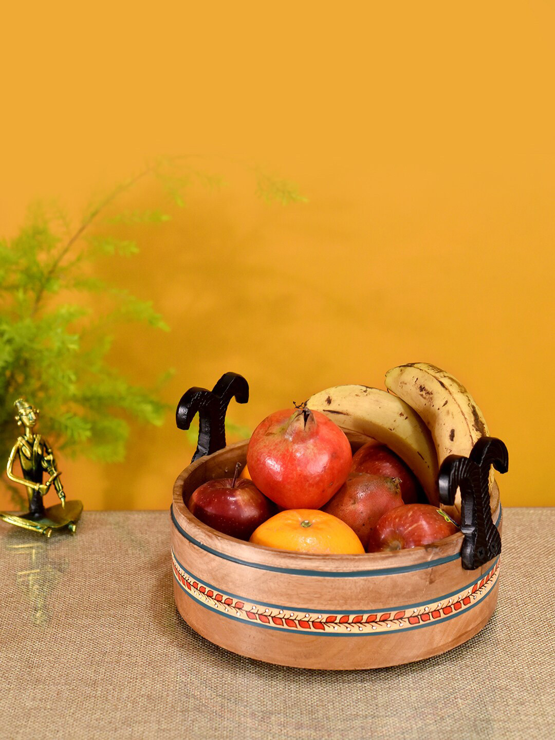 AAKRITI ART CREATIONS Handcrafted Rosho Fruit Basket Handcrafted