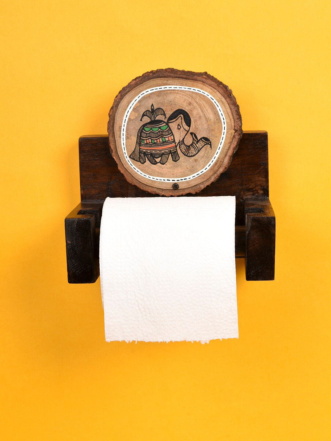 AAKRITI ART CREATIONS Brown Handcrafted Tissue Roll Holder