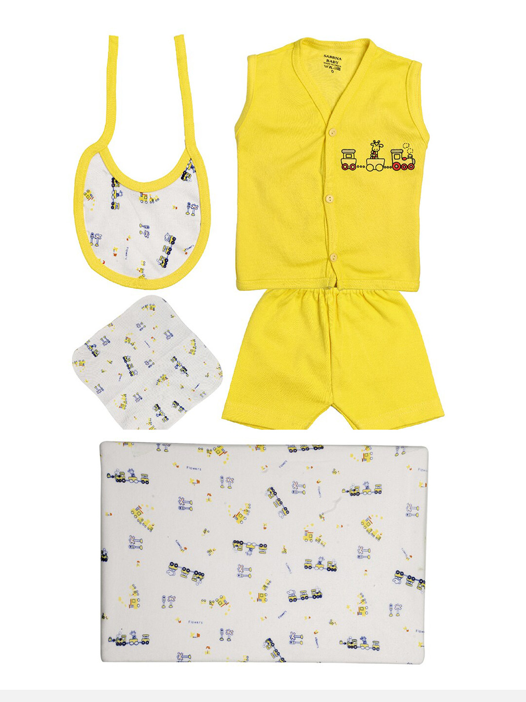 TINY HUG Boys Yellow & Black Top with Shorts