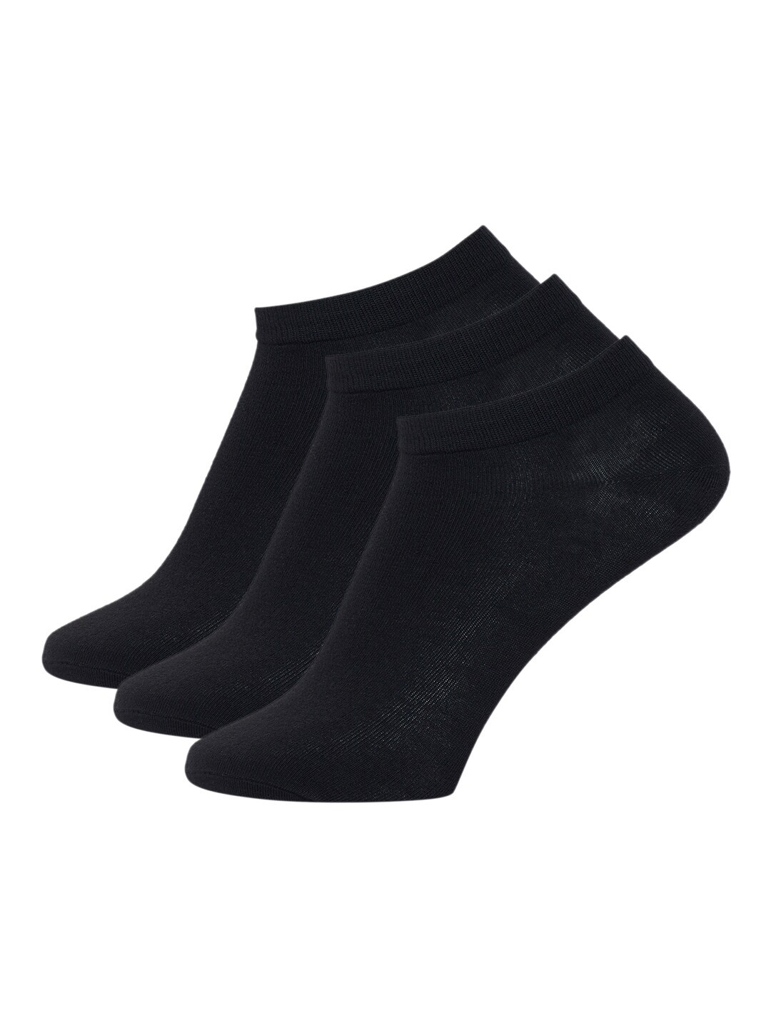 SECRETS BY ZEROKAATA Women Black Pack Of 3 Ankle Length Socks