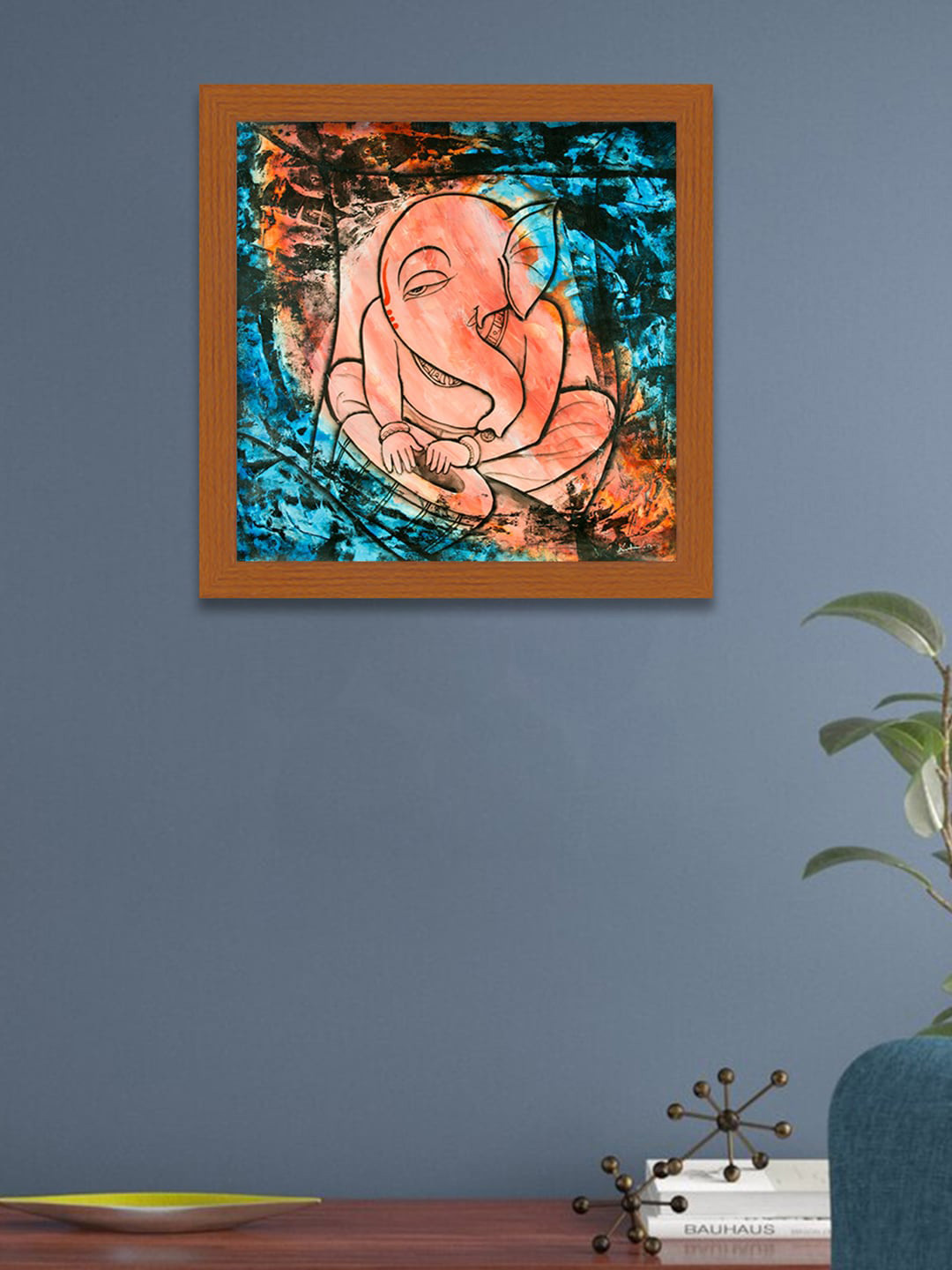 Art Street Brown & Blue Religious Print Framed Wall Art