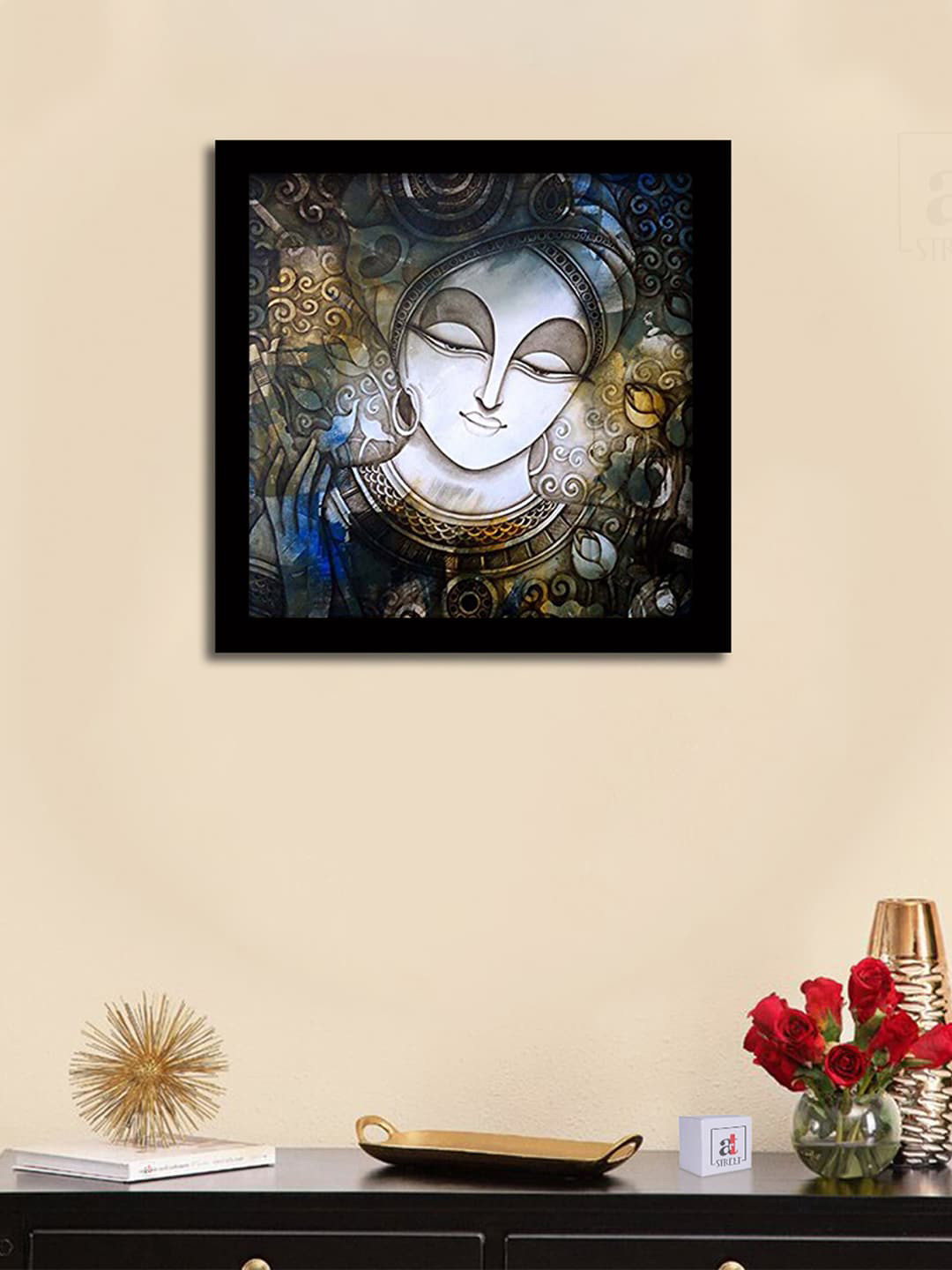 Art Street Black & Blue Religious Framed Wall Art