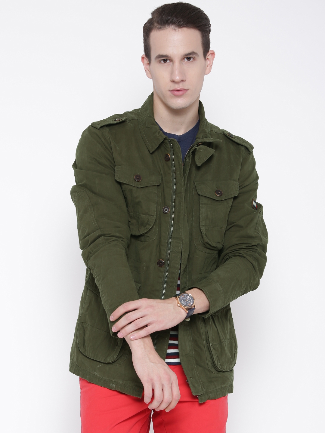 Buy Tommy Hilfiger Olive Green Jacket for Men 1550120 |