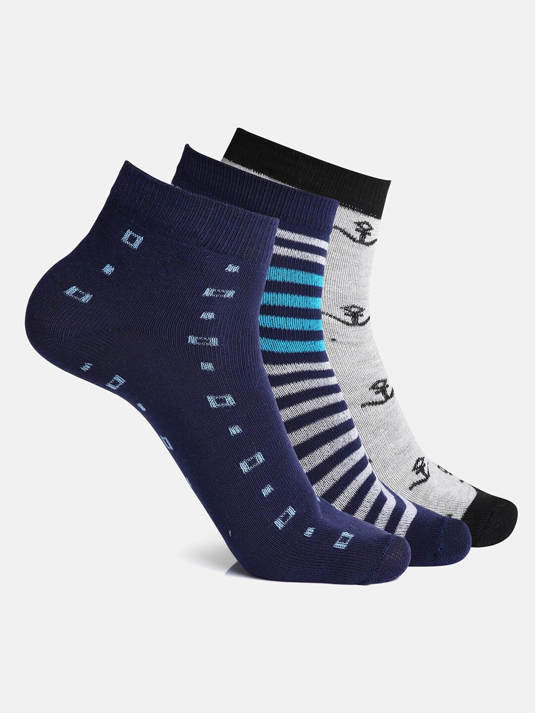 Urban Dog Men Pack Of 3 Assorted Above Ankle-Length Socks