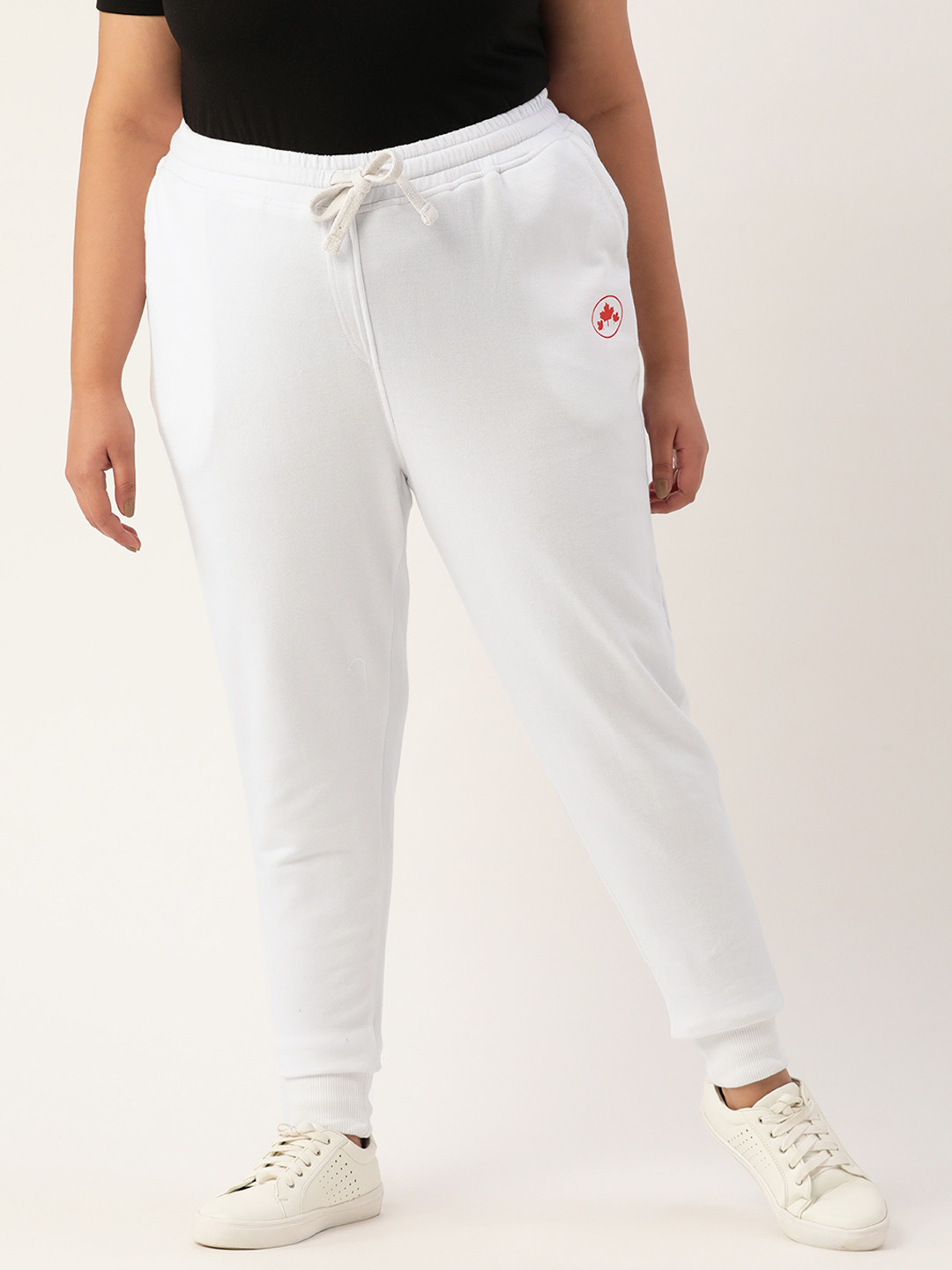 Rute Women Plus Size White Joggers